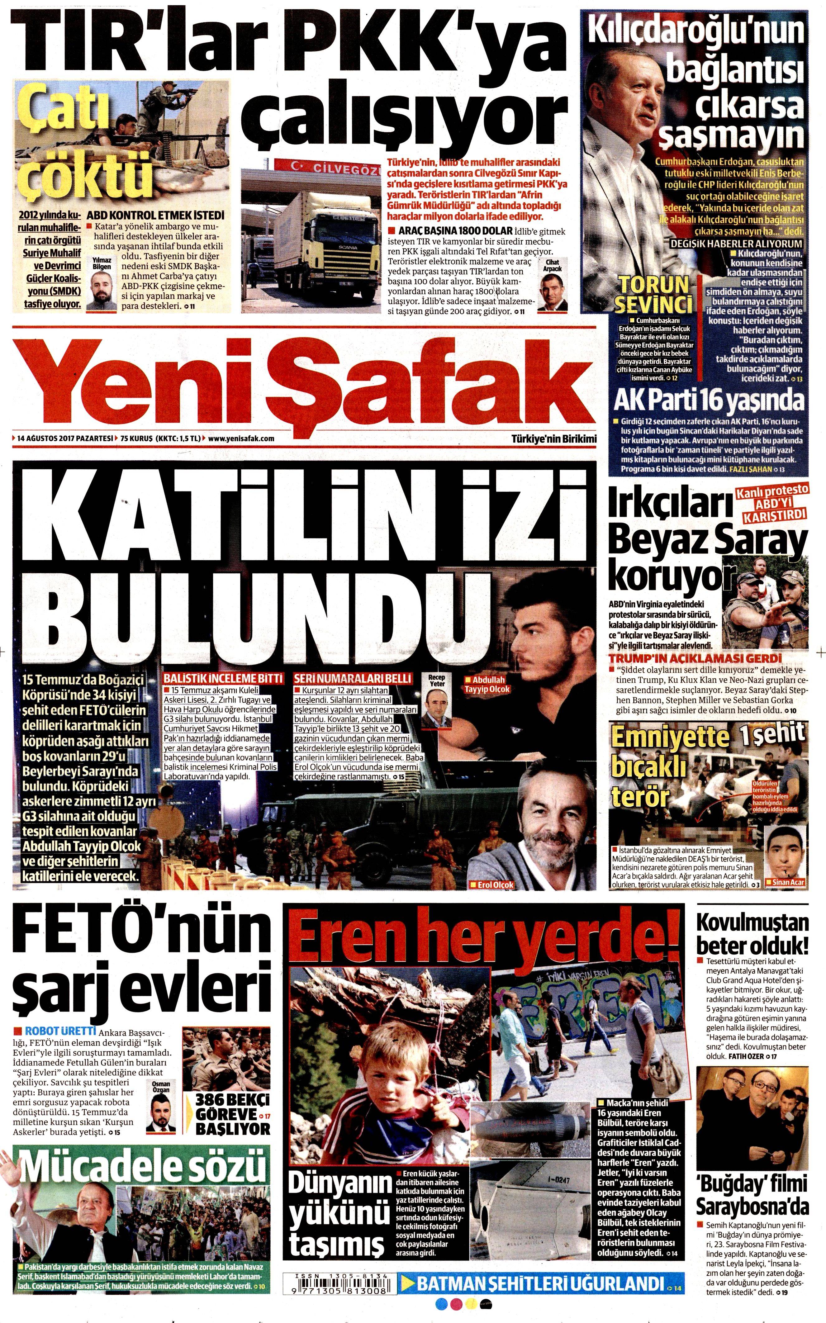 14 Ağustos 2017 gazete manşetleri - 33