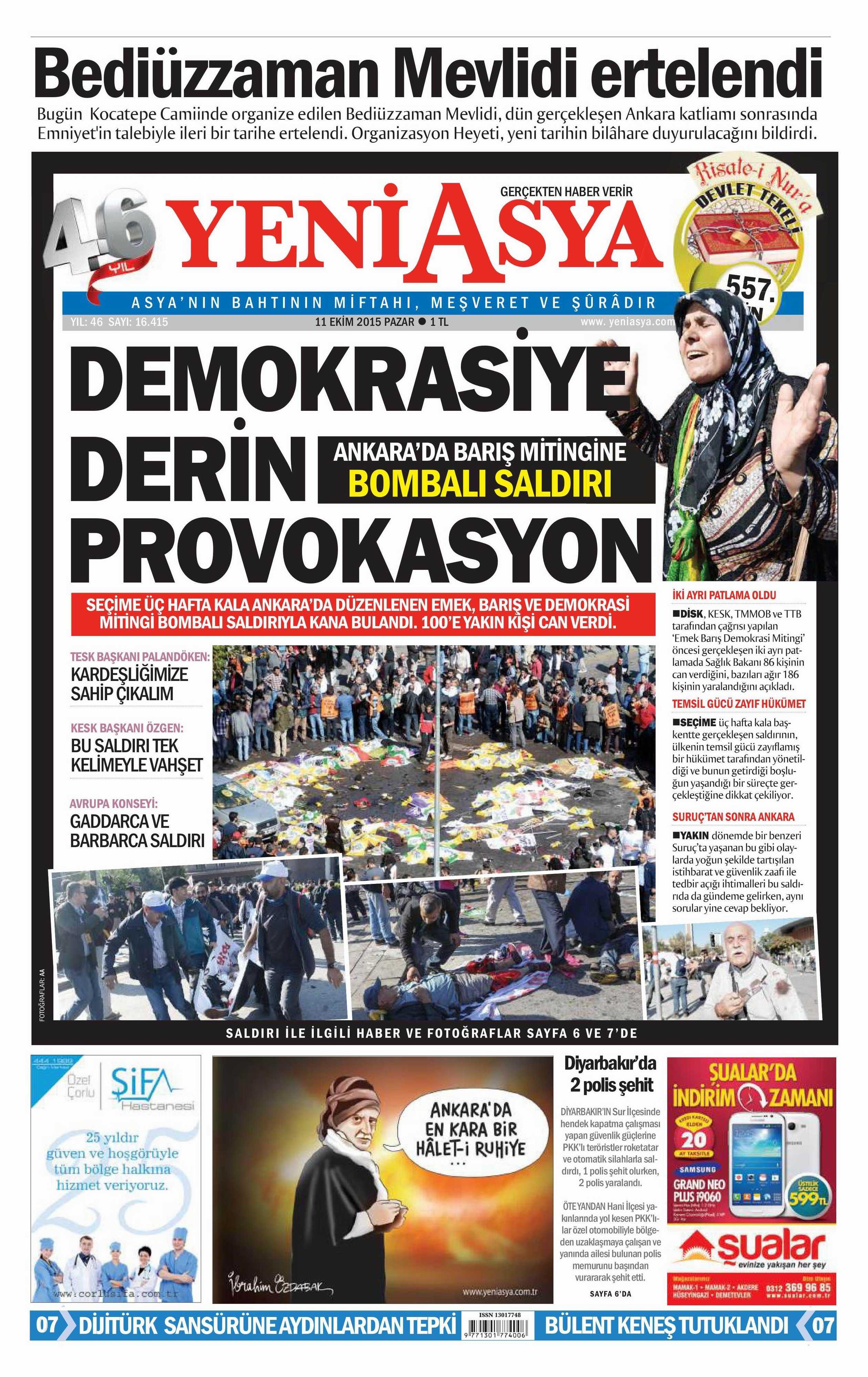 11 Ekim 2015 Gazete Manşetleri - 578