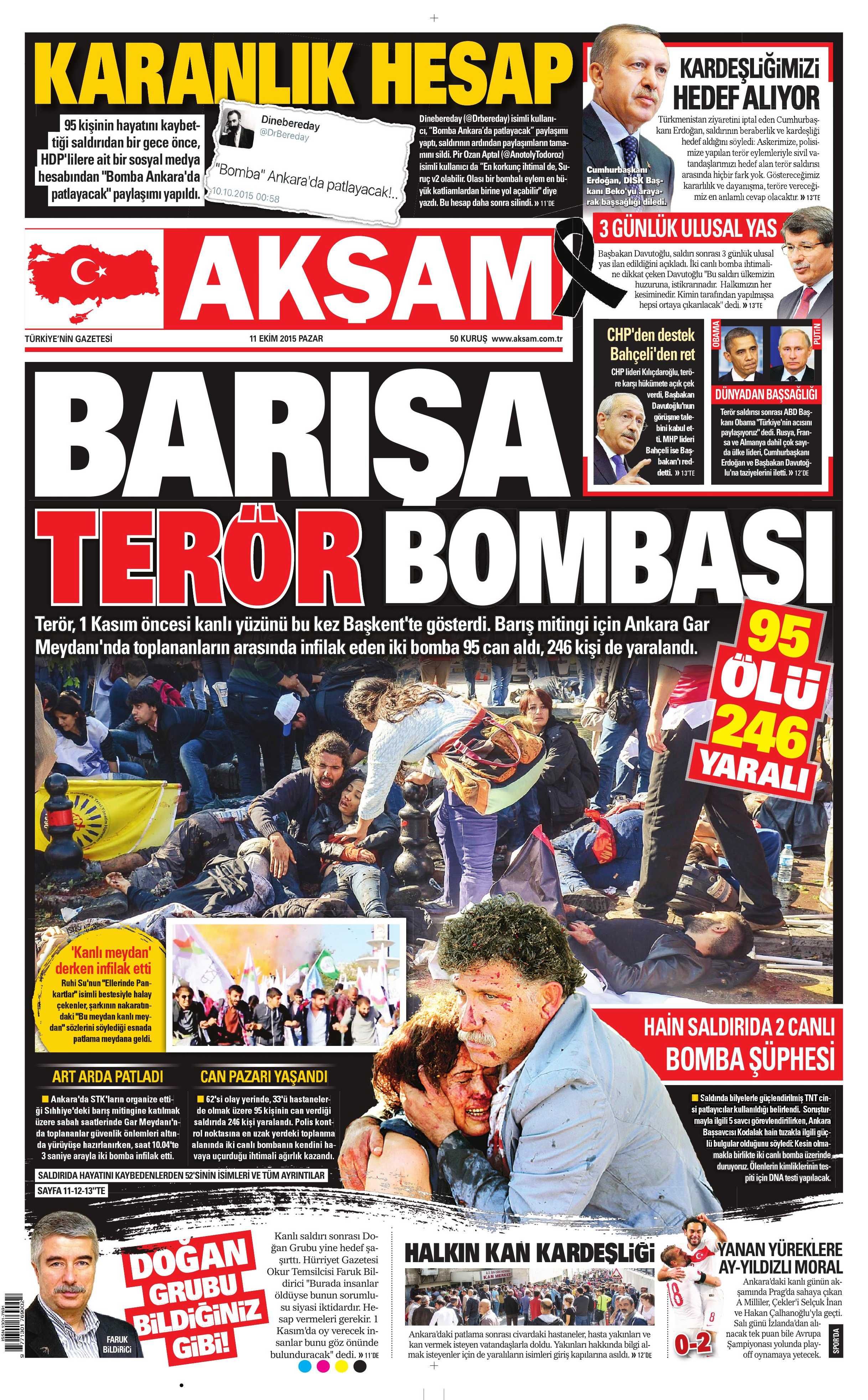 11 Ekim 2015 Gazete Manşetleri - 814