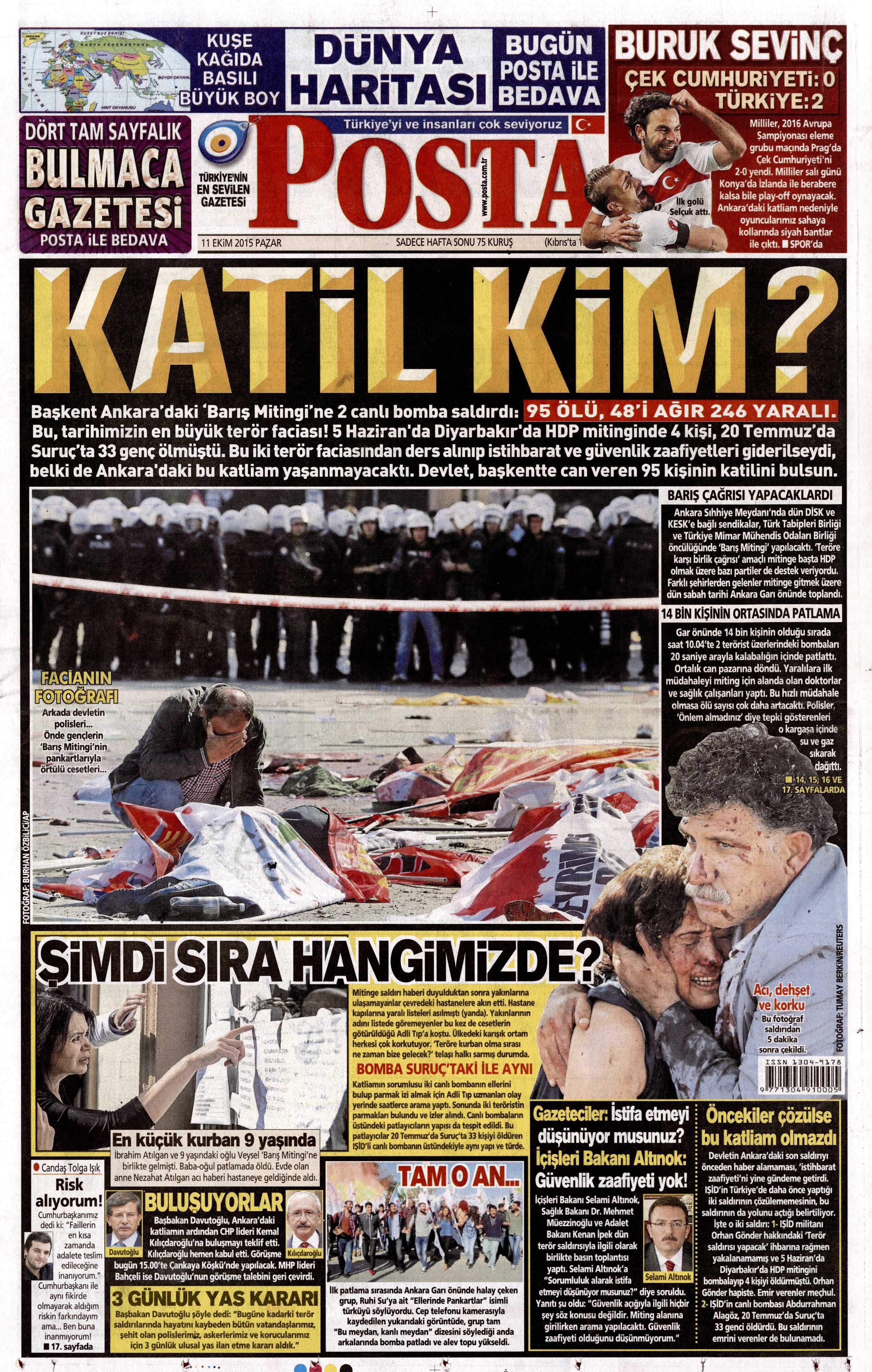 11 Ekim 2015 Gazete Manşetleri - 646