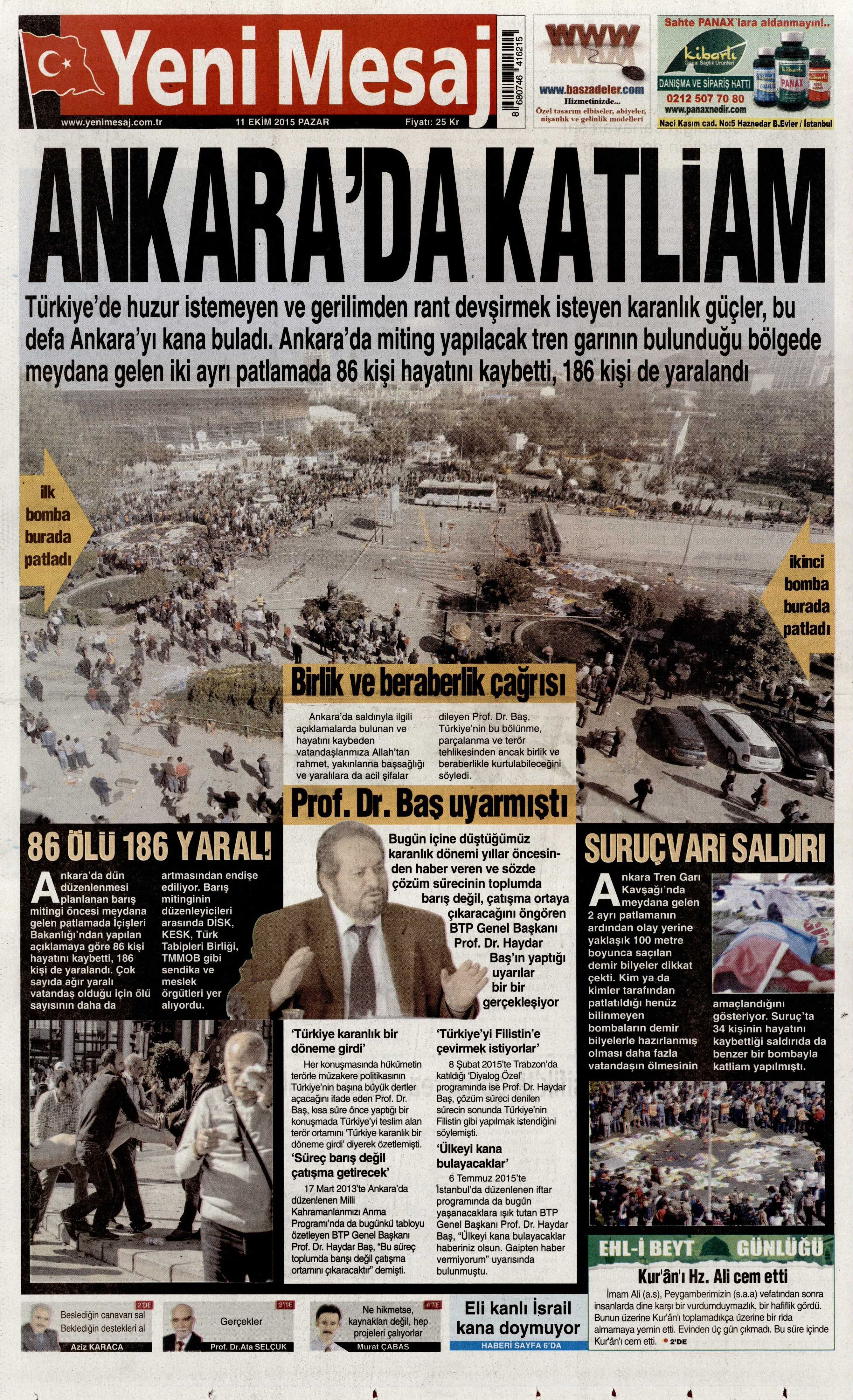 11 Ekim 2015 Gazete Manşetleri - 818