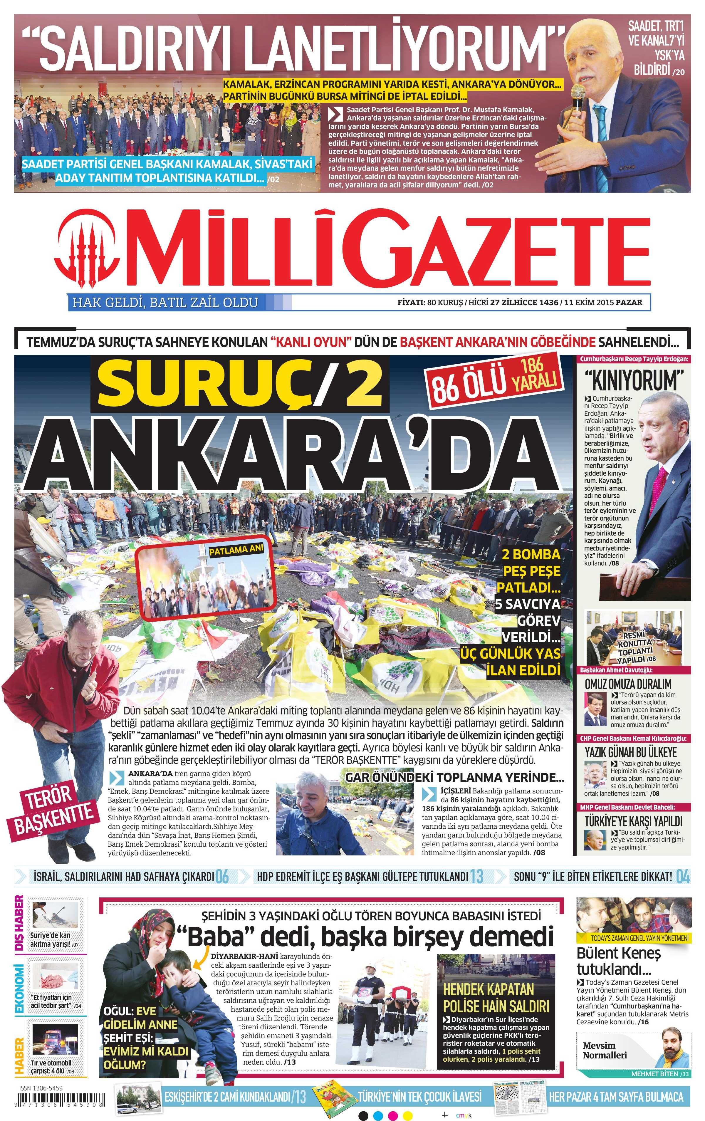 11 Ekim 2015 Gazete Manşetleri - 648