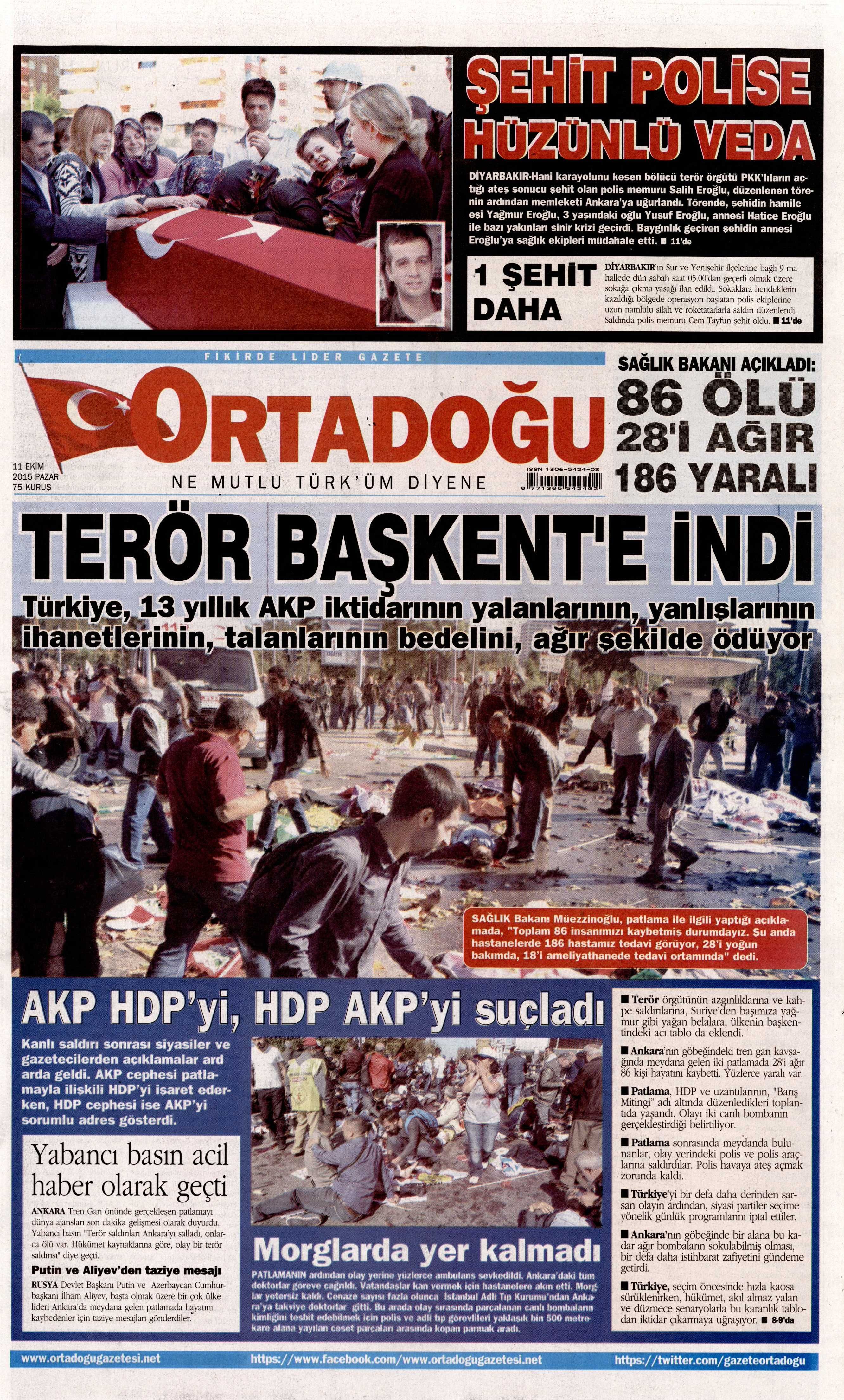 11 Ekim 2015 Gazete Manşetleri - 937