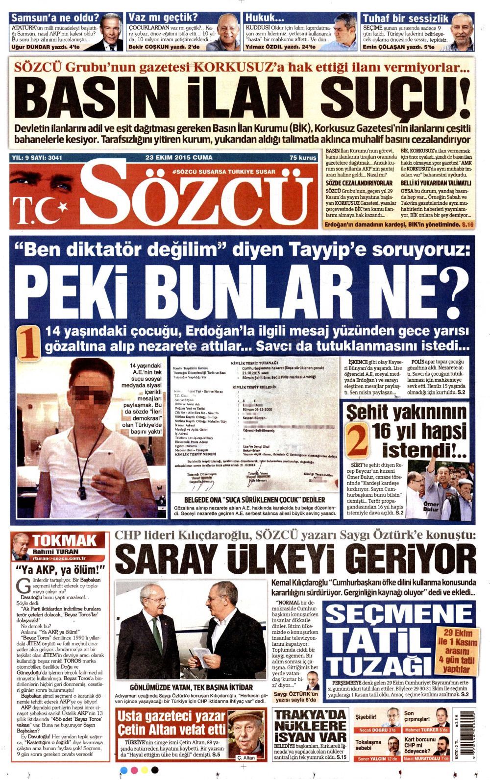 Gazeteler bugün ne yazdı? - 22