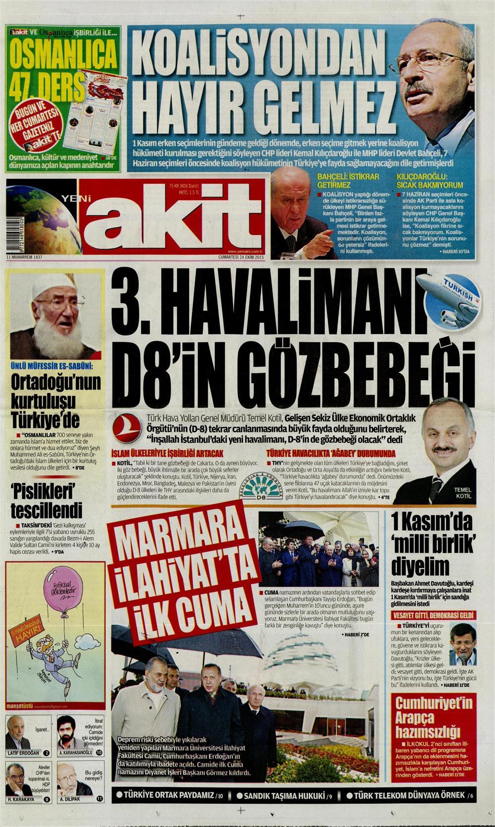 Gazeteler bugün ne yazdı? - 2