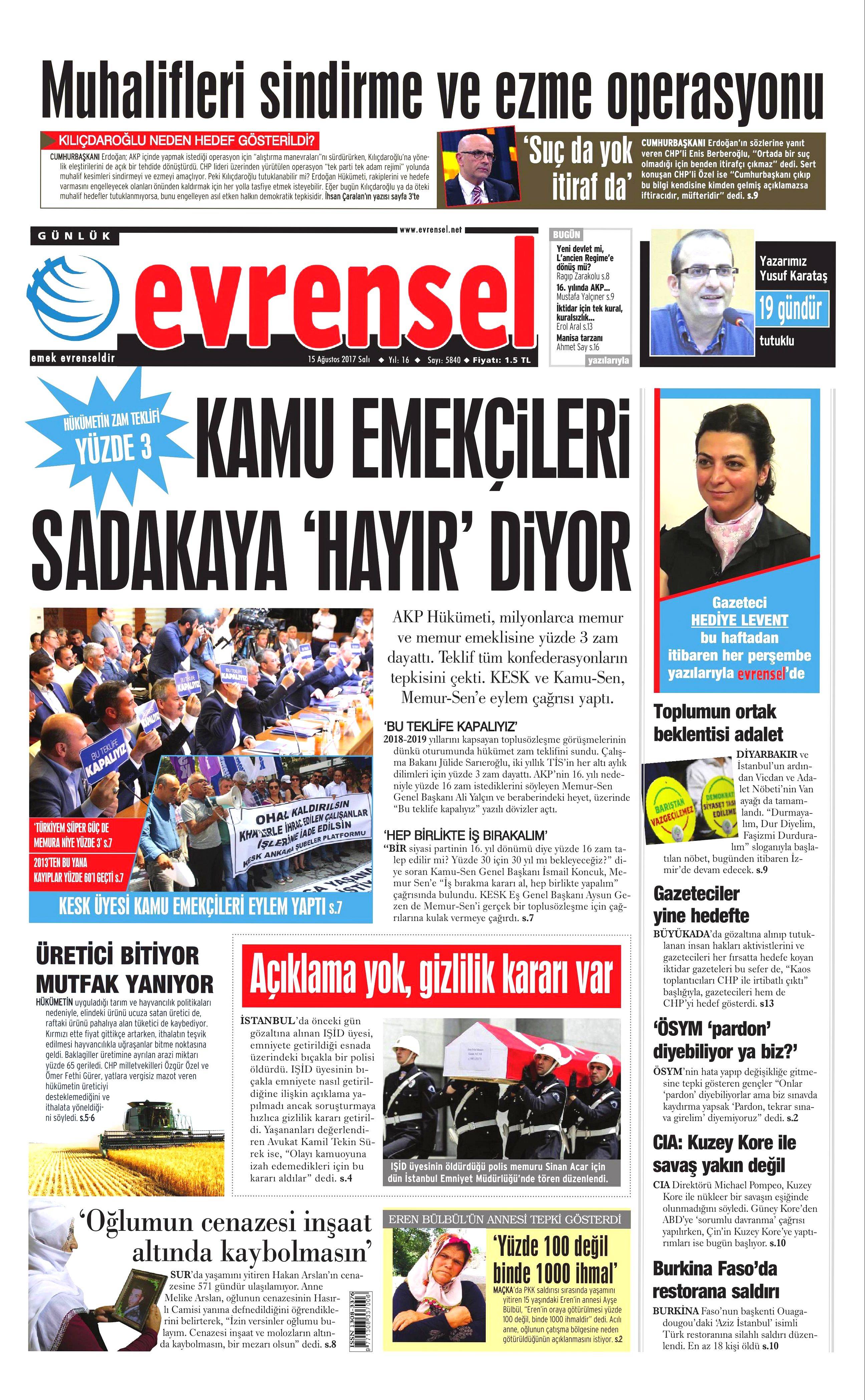 15 Ağustos gazete manşetleri - 38