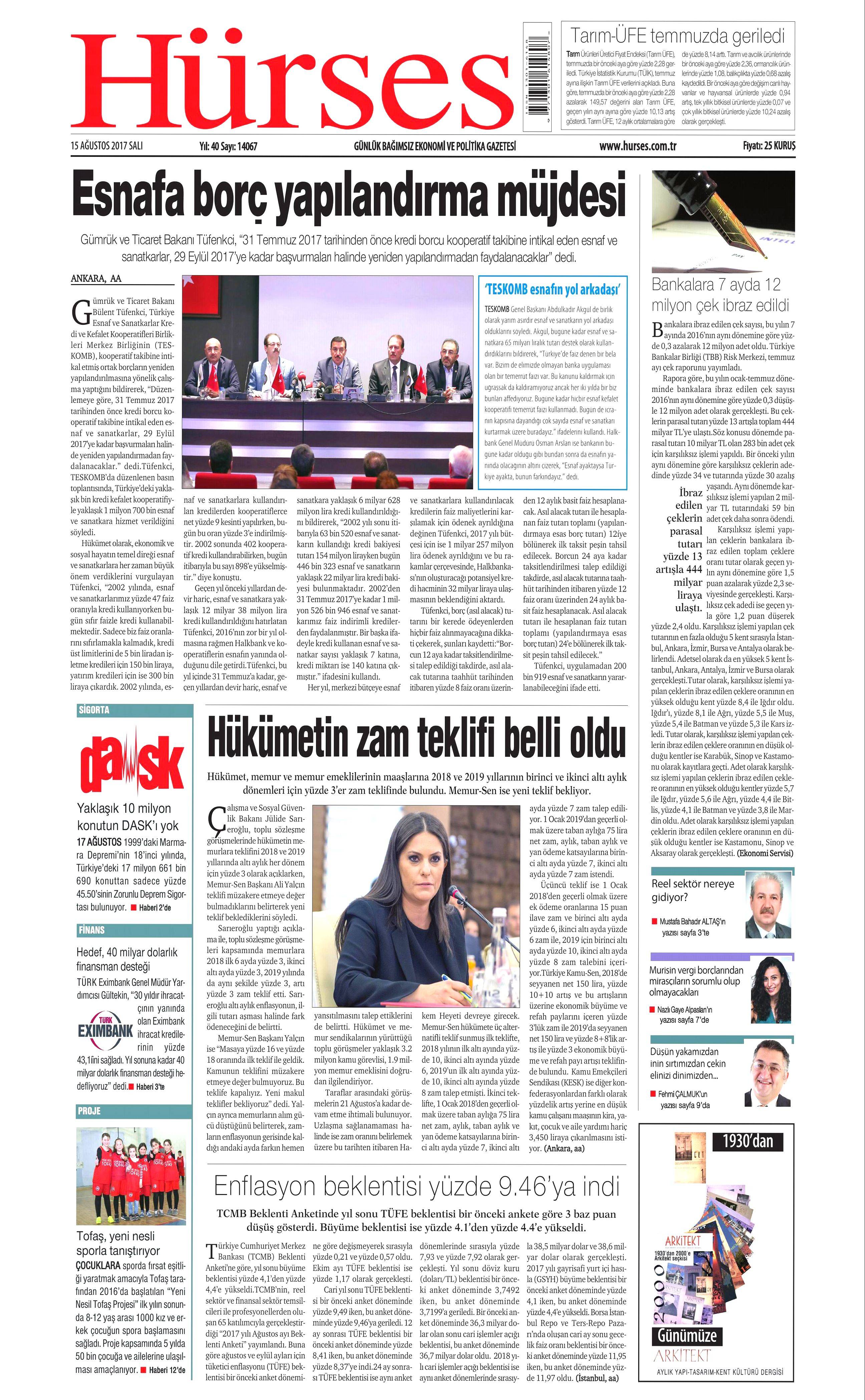 15 Ağustos gazete manşetleri - 12