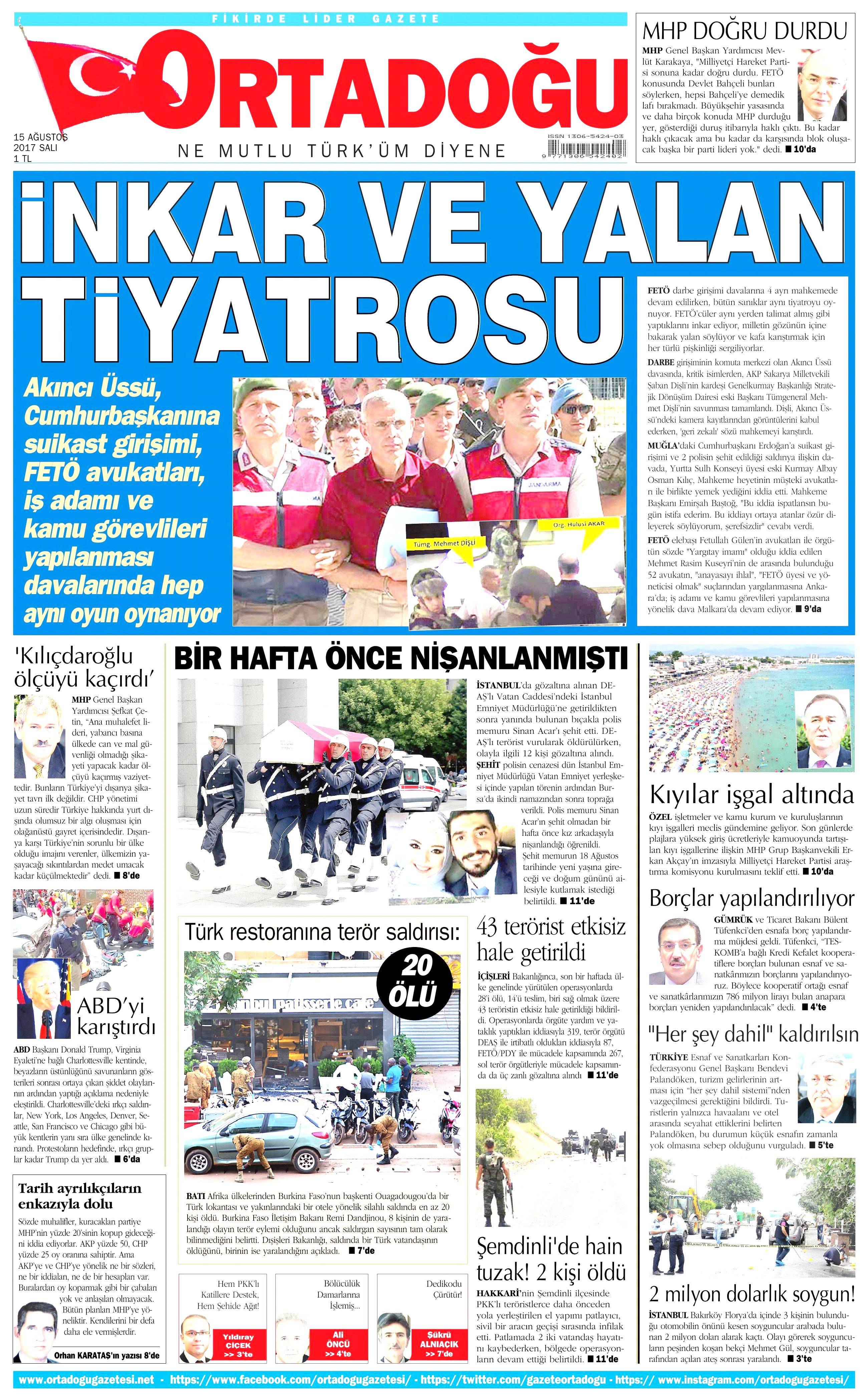15 Ağustos gazete manşetleri - 18