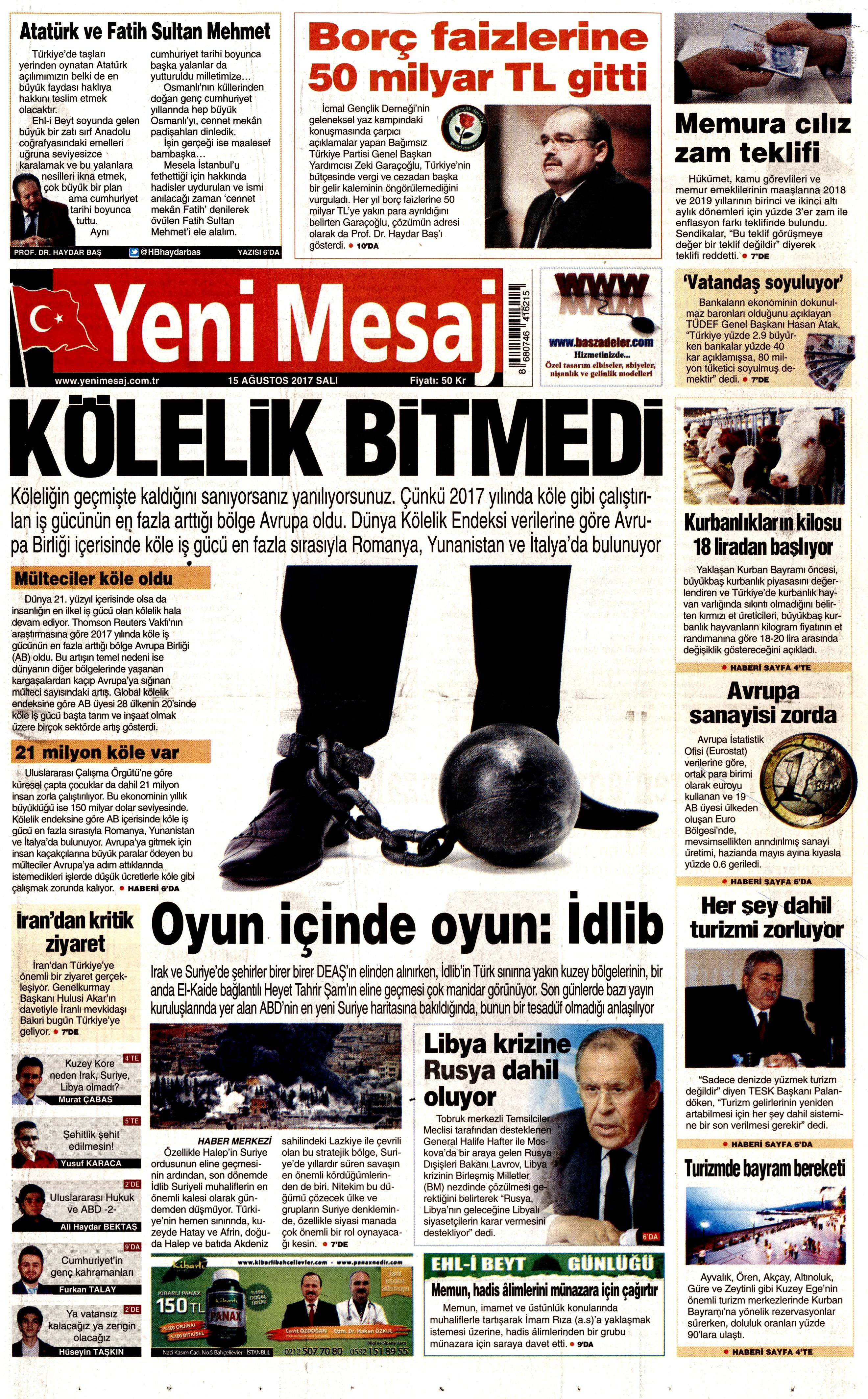 15 Ağustos gazete manşetleri - 28