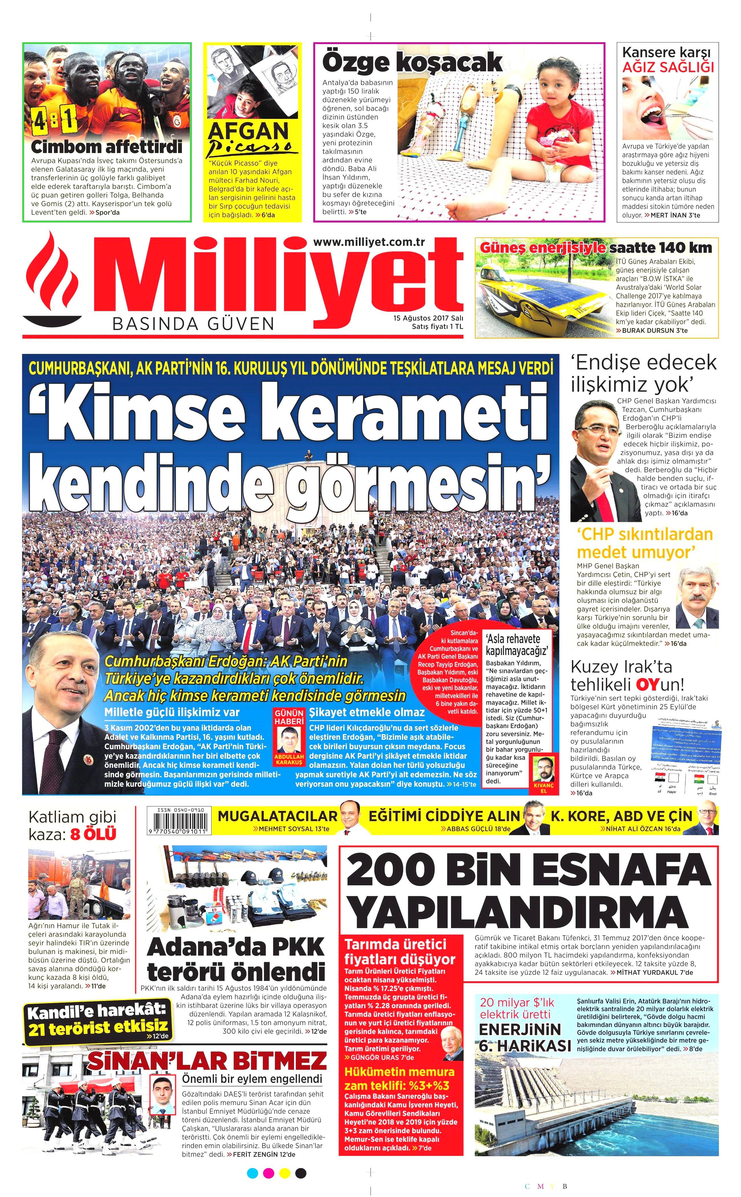 15 Ağustos gazete manşetleri - 17