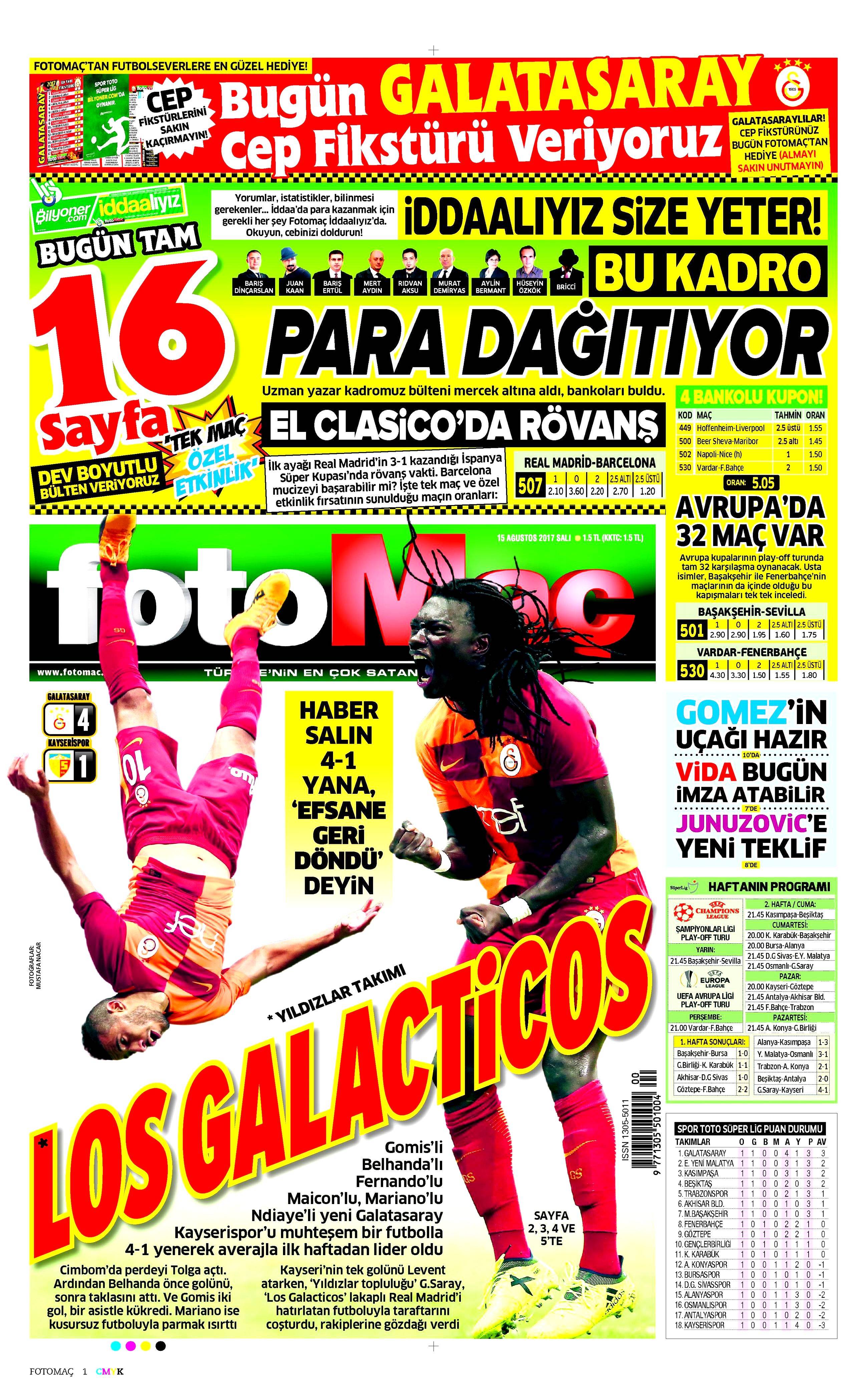 15 Ağustos gazete manşetleri - 34