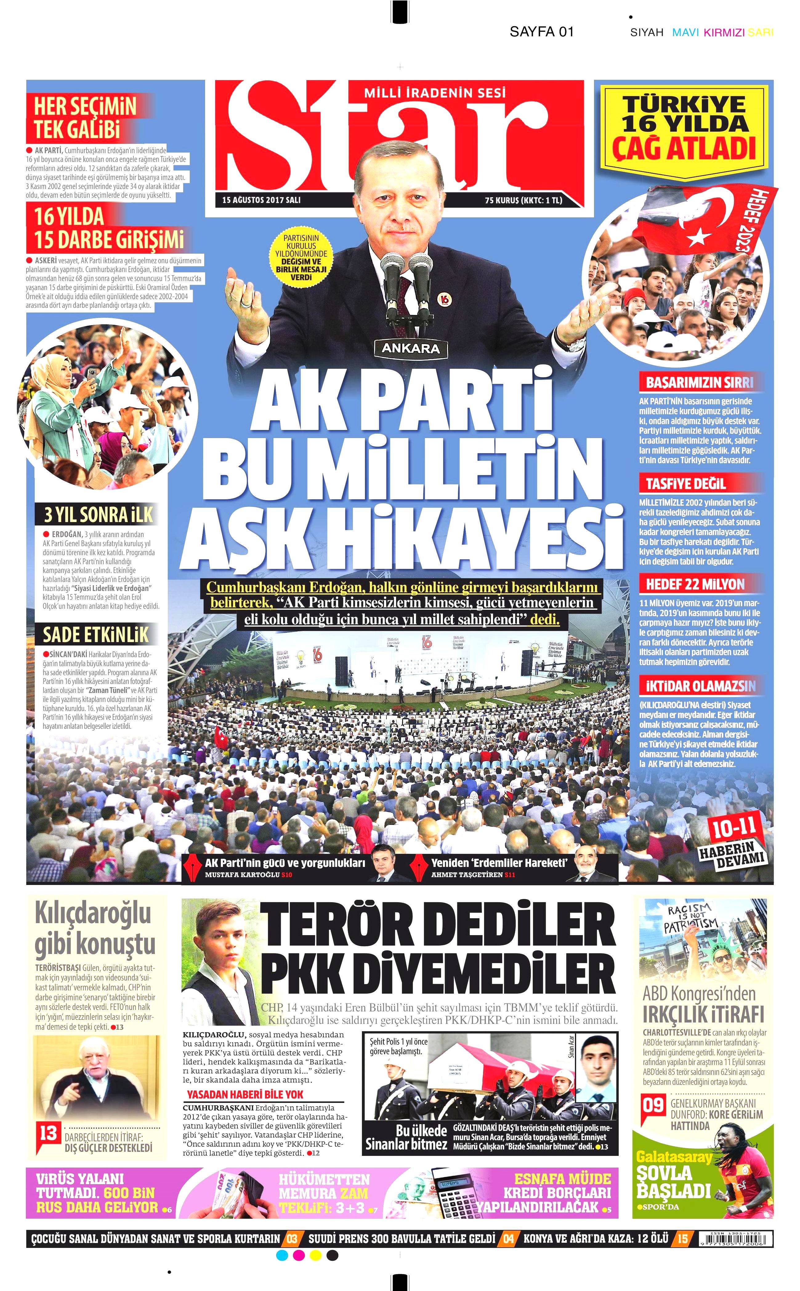 15 Ağustos gazete manşetleri - 21