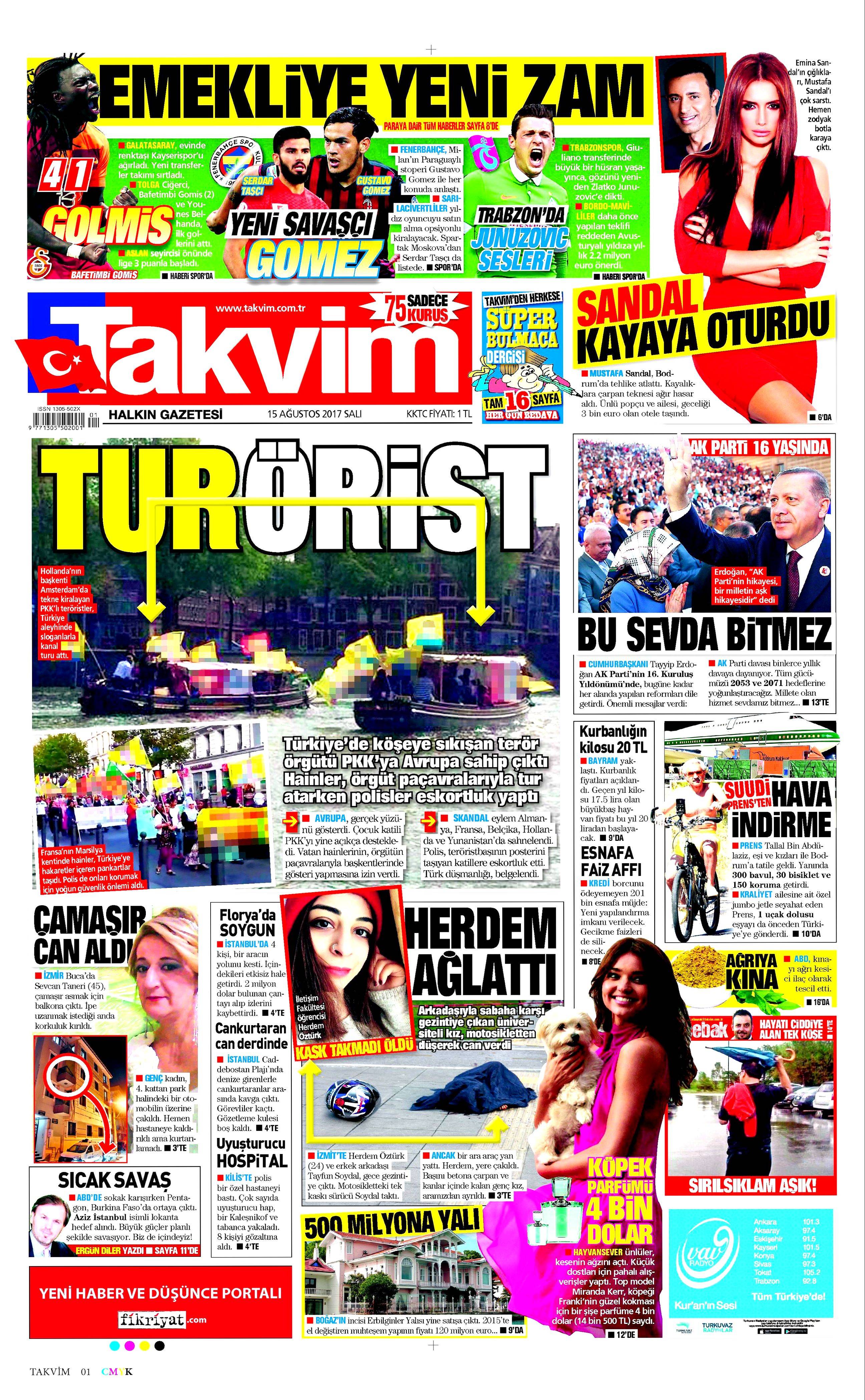 15 Ağustos gazete manşetleri - 22