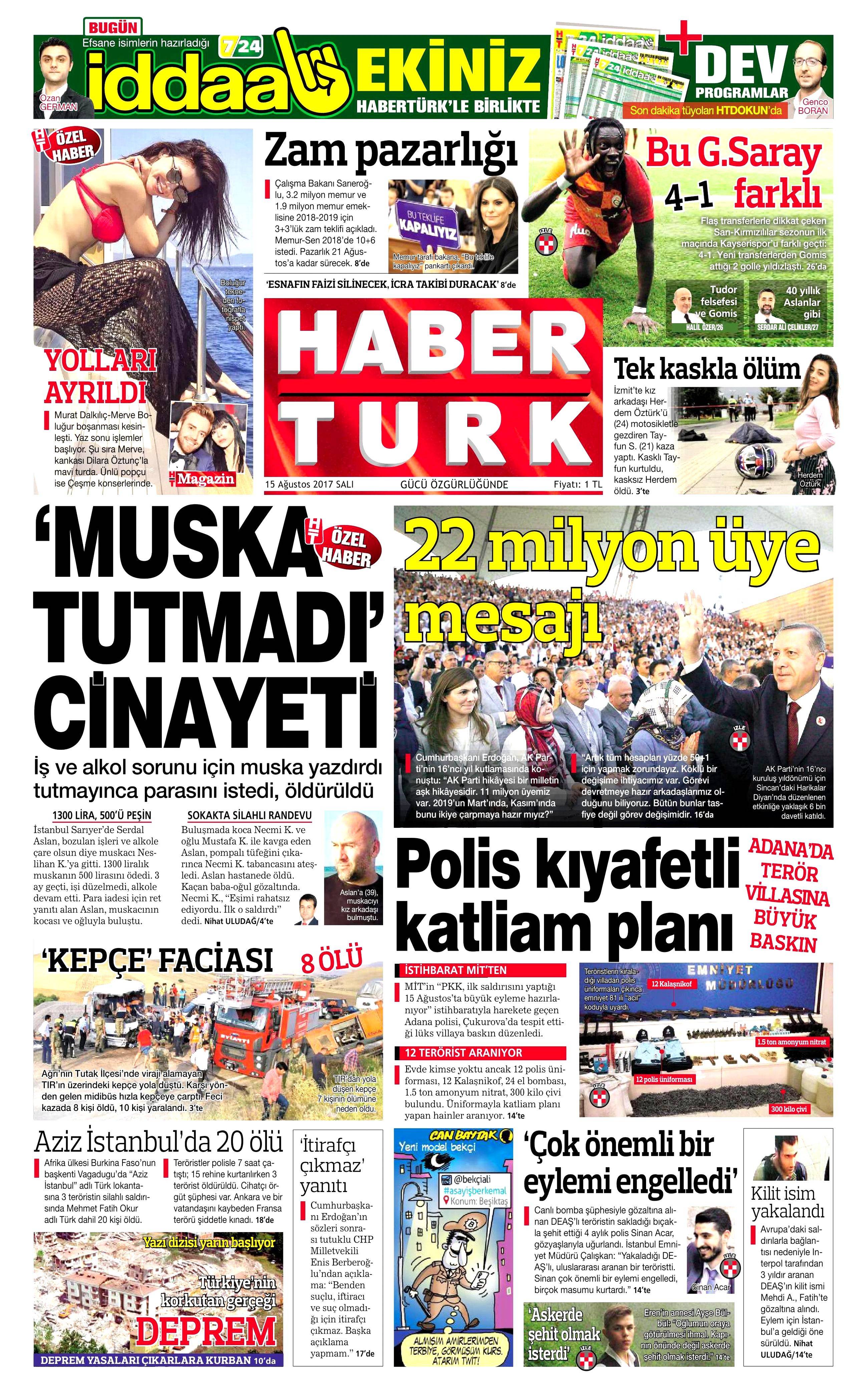 15 Ağustos gazete manşetleri - 10