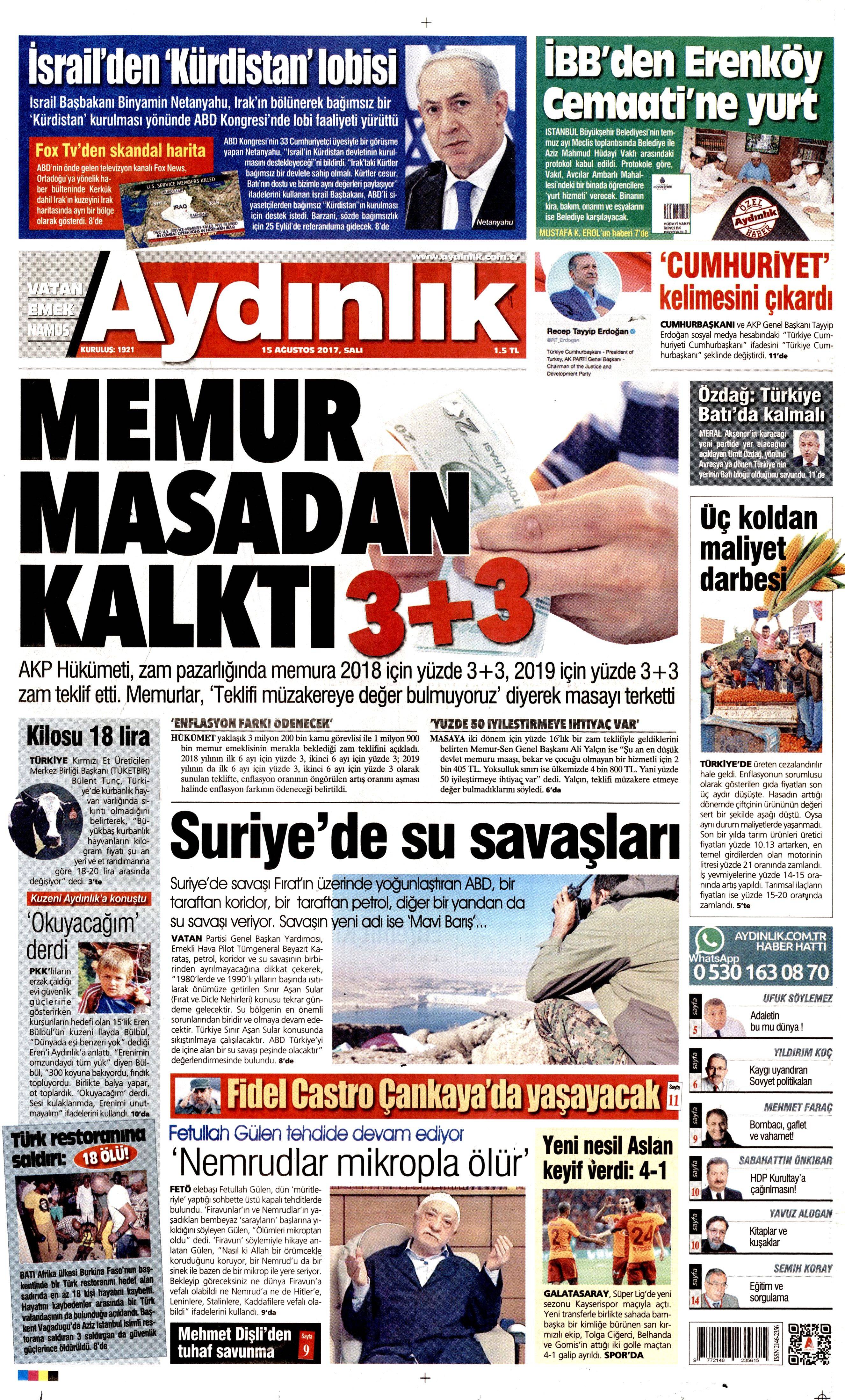 15 Ağustos gazete manşetleri - 35