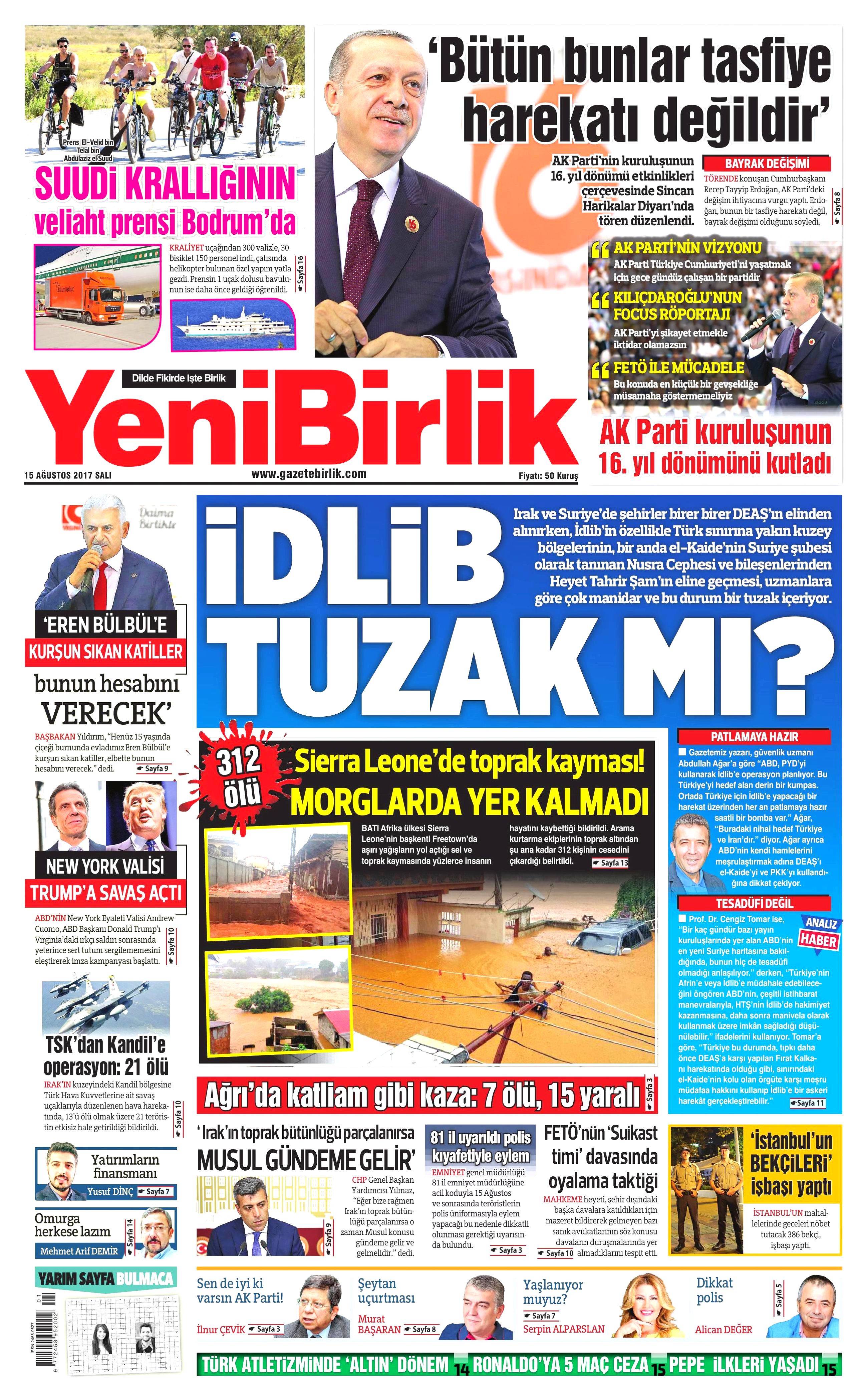 15 Ağustos gazete manşetleri - 26