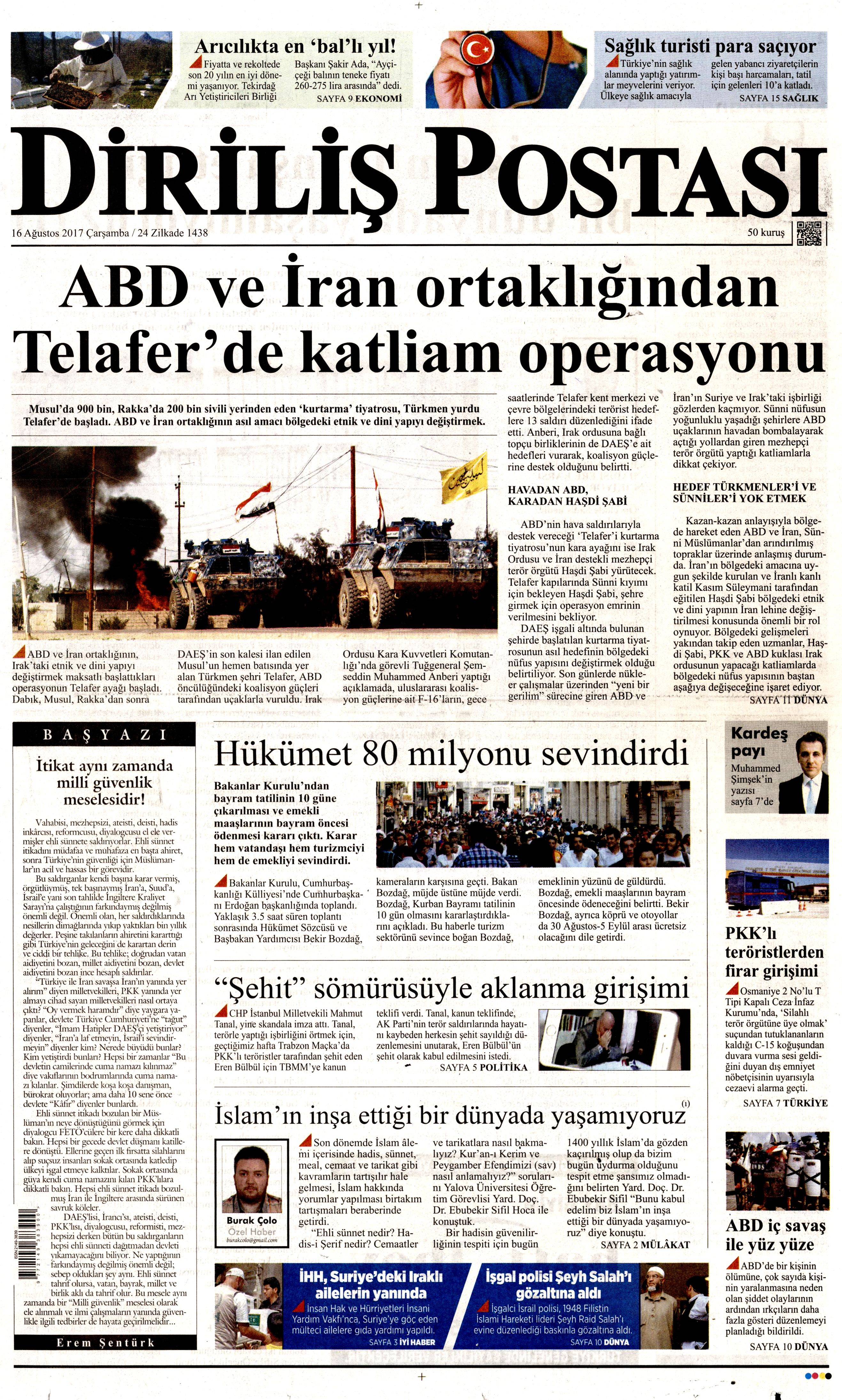 16 Ağustos 2017 gazete manşetleri - 6