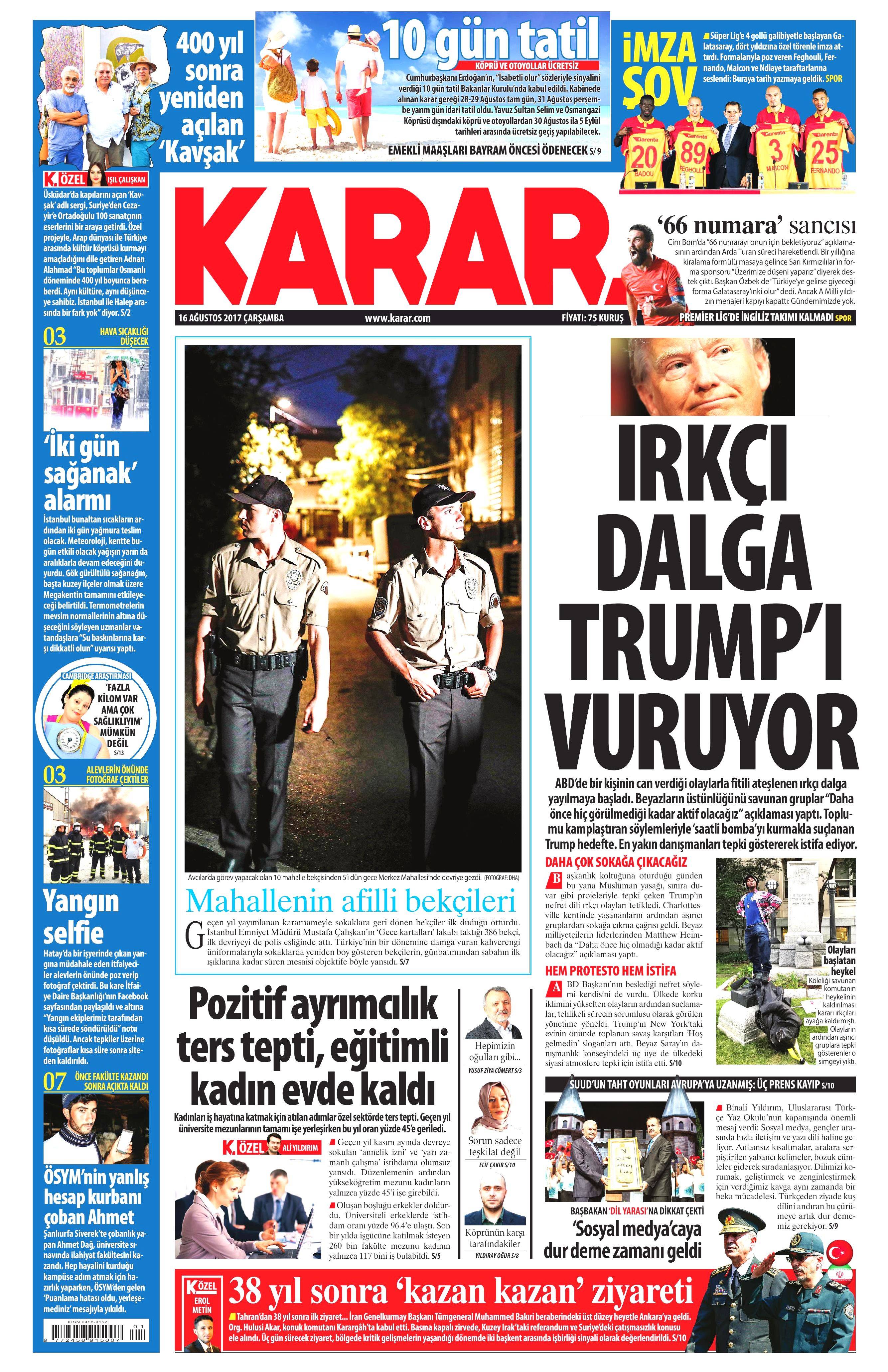 16 Ağustos 2017 gazete manşetleri - 14