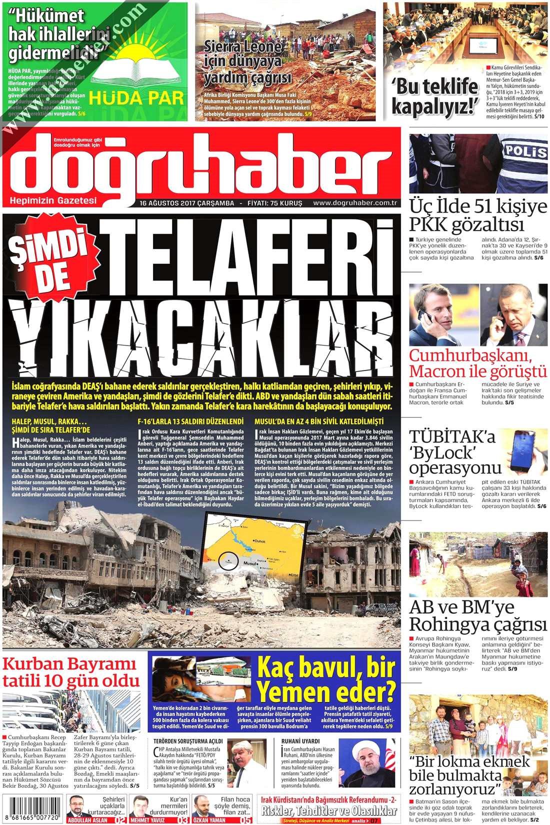 16 Ağustos 2017 gazete manşetleri - 7