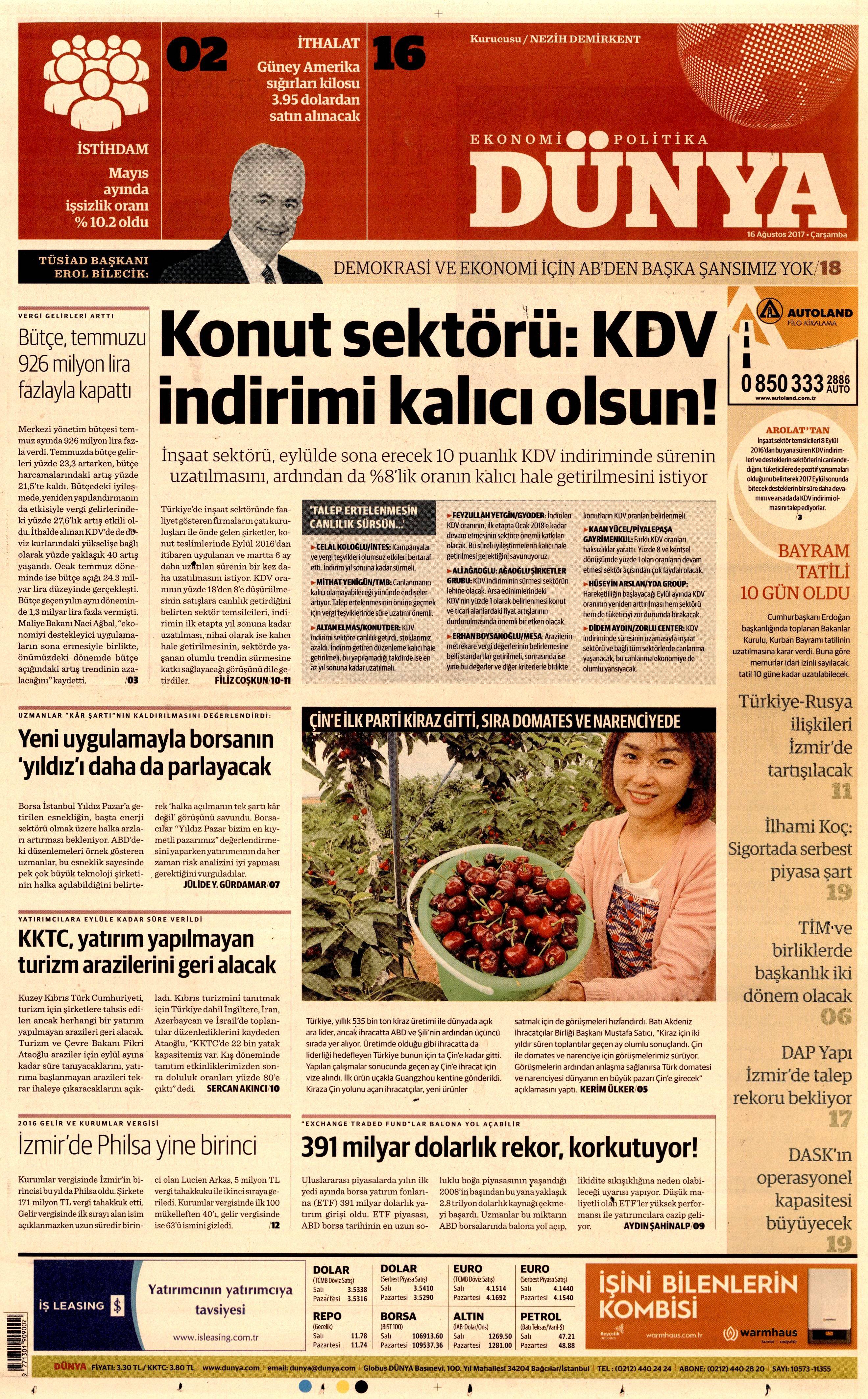 16 Ağustos 2017 gazete manşetleri - 8