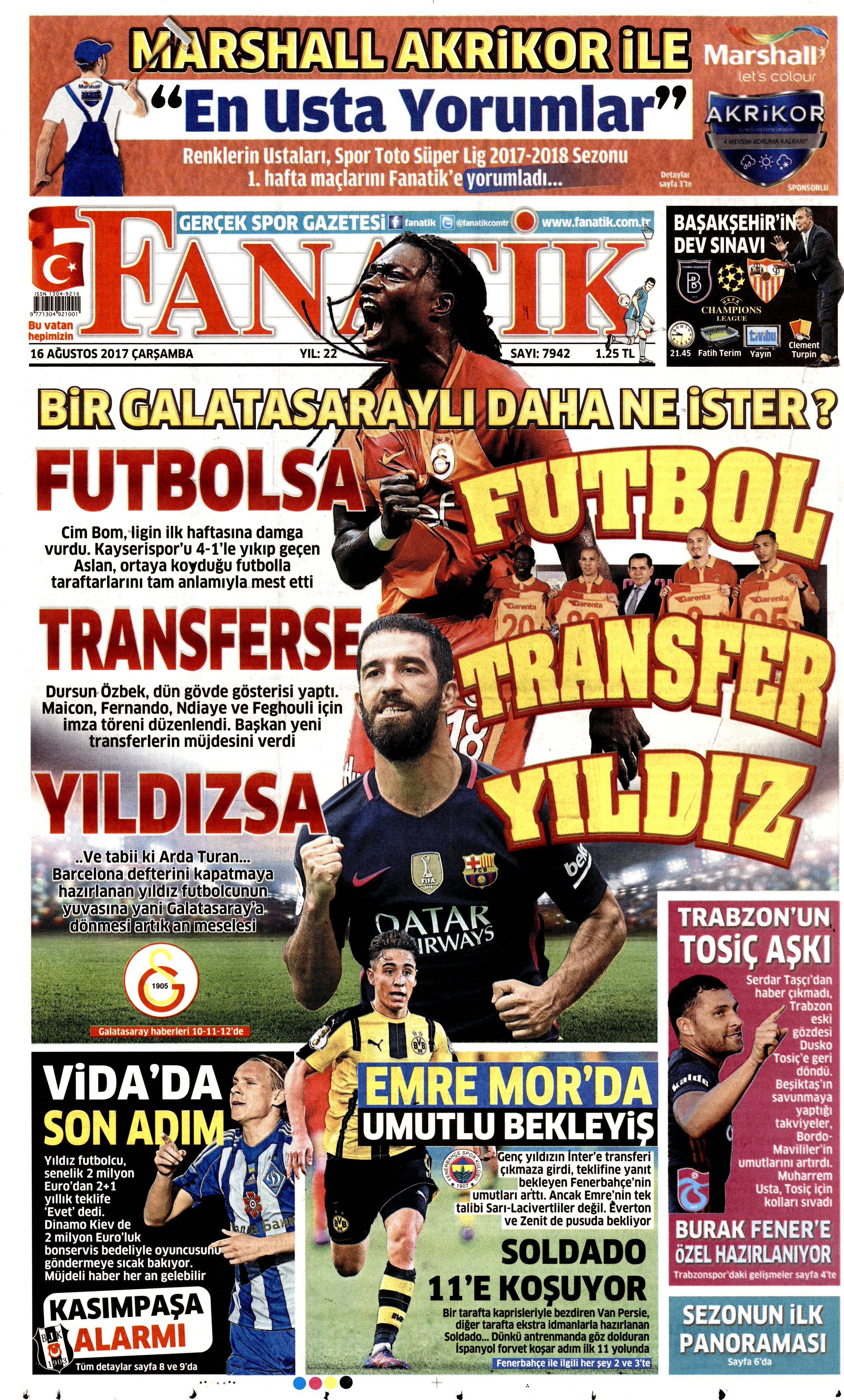 16 Ağustos 2017 gazete manşetleri - 38