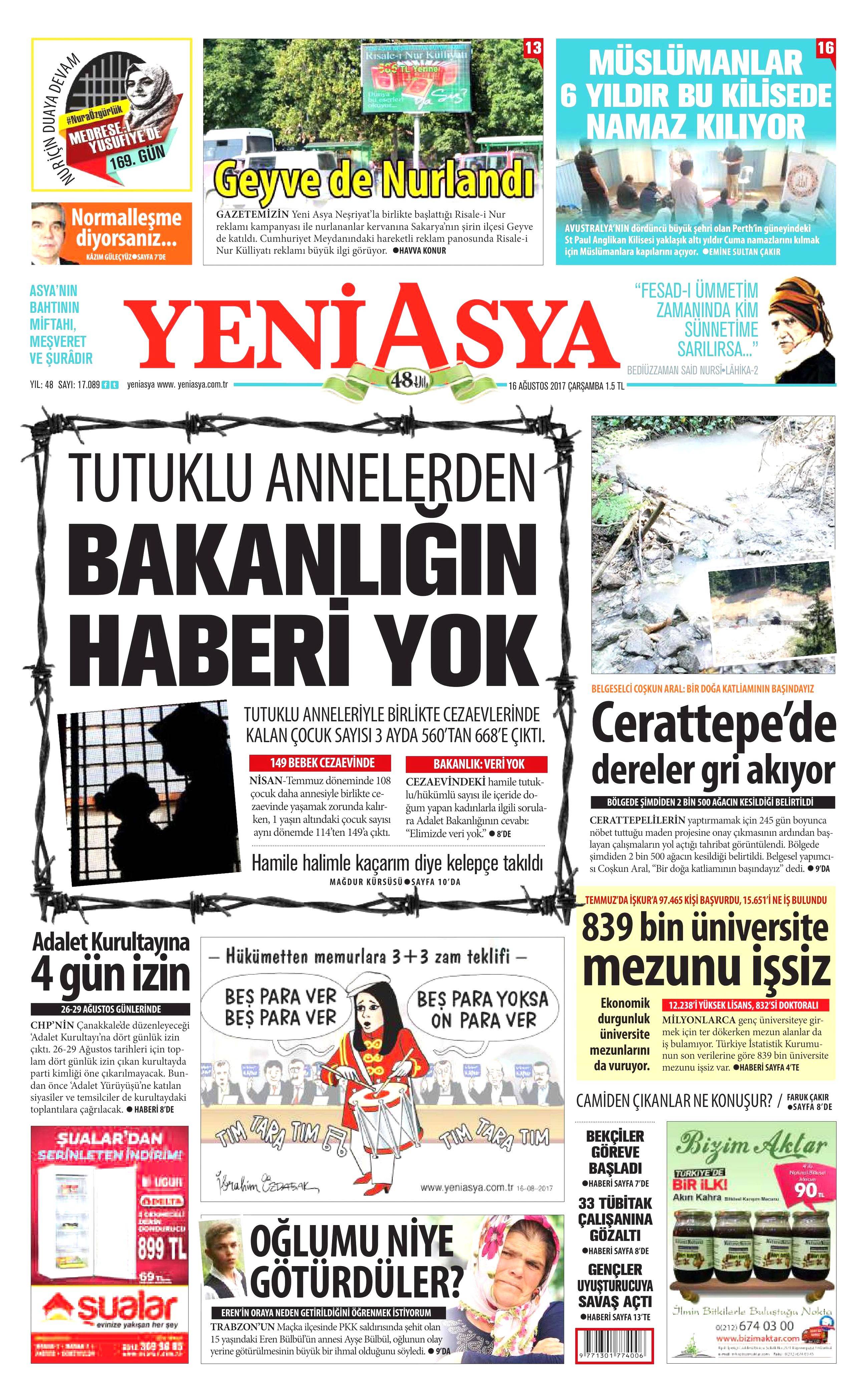 16 Ağustos 2017 gazete manşetleri - 25