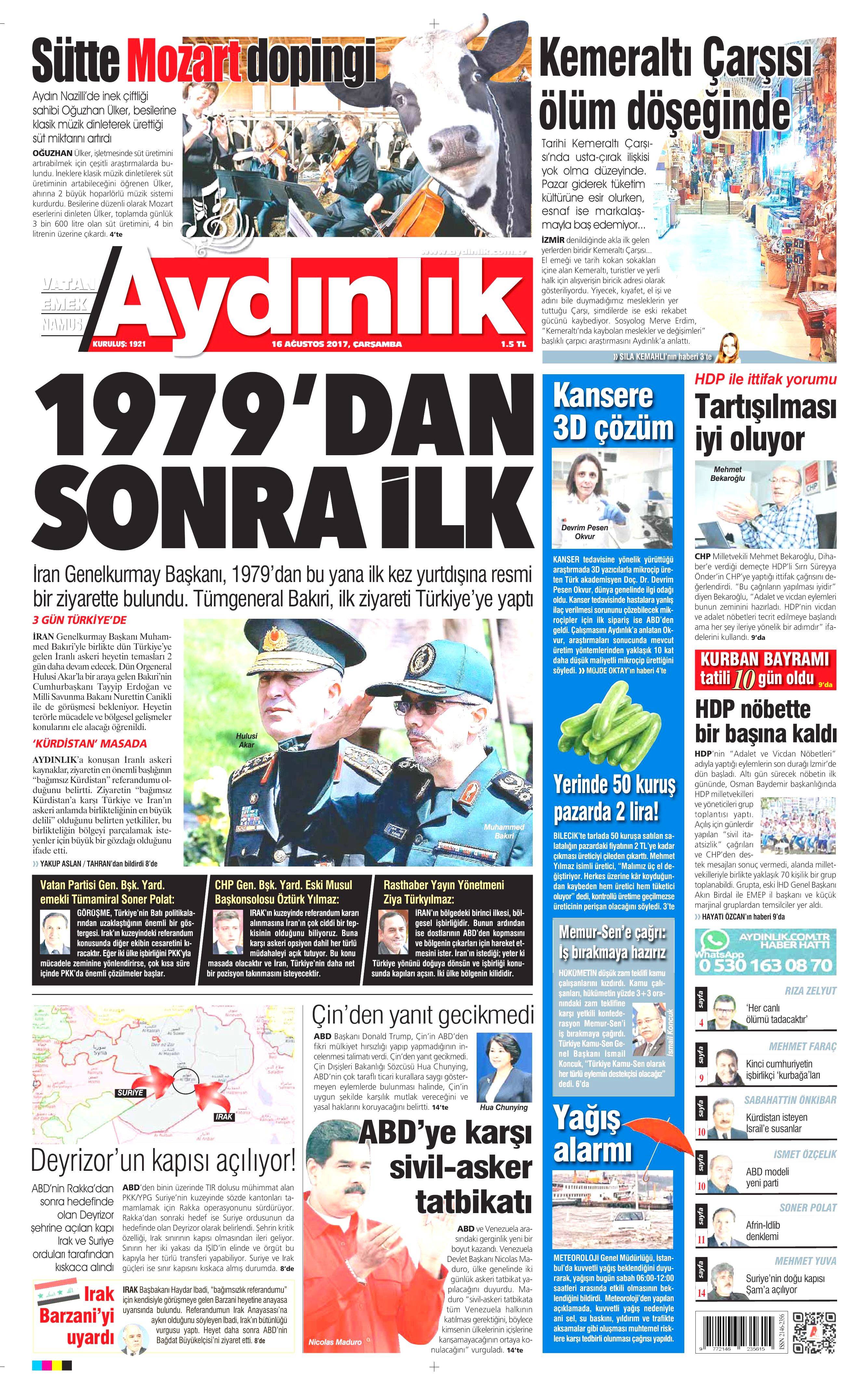 16 Ağustos 2017 gazete manşetleri - 32