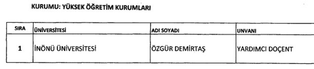 693 nolu KHK ile kamudaki görevlerine iade edilenlerin tam listesi - 11