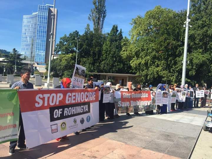 İsviçre'deki BM binası önünde Arakan protestosu - 0