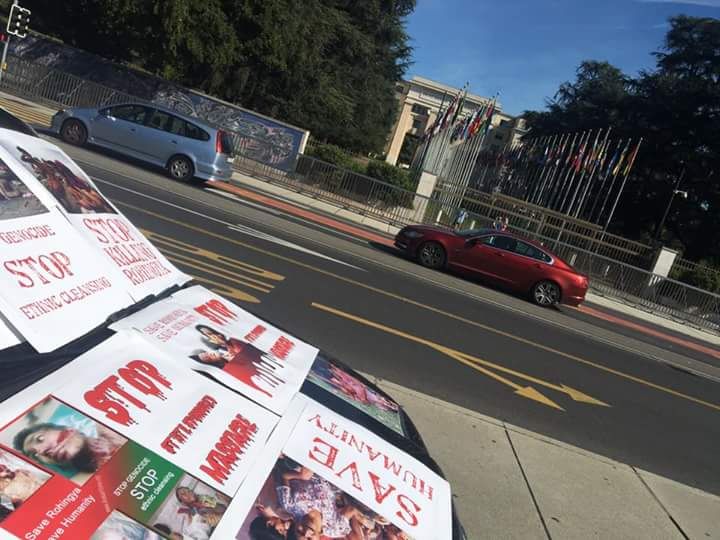 İsviçre'deki BM binası önünde Arakan protestosu - 0