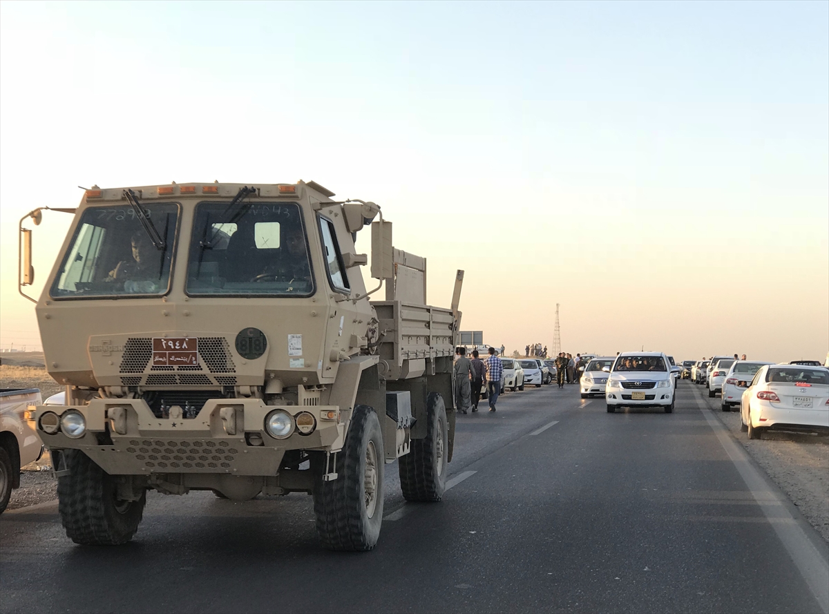 Irak güçleri ve Peşmerge karşı karşıya! Erbil-Kerkük karayolundan kareler - 0