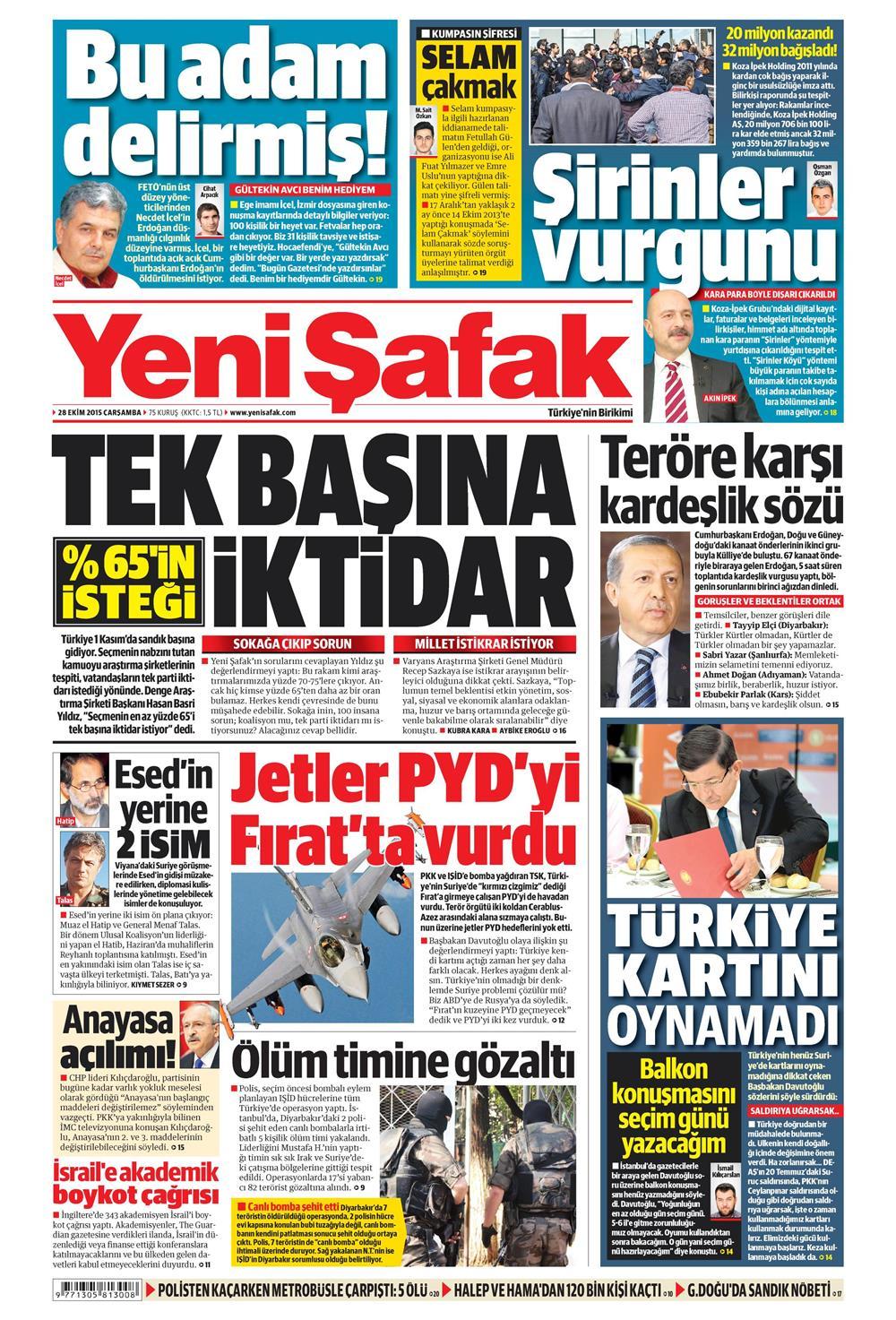 Gazeteler bugün ne yazdı? - 1