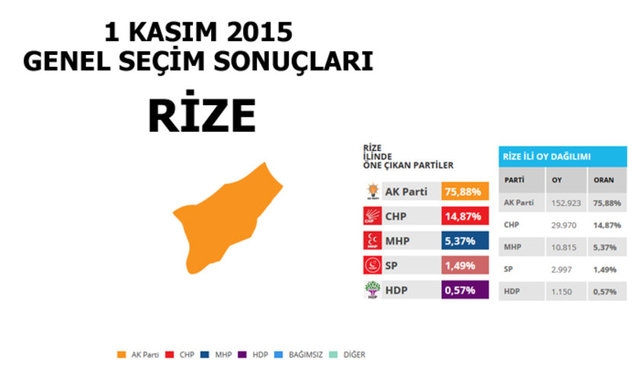 Hangi şehir hangi partiye oy verdi? - 195