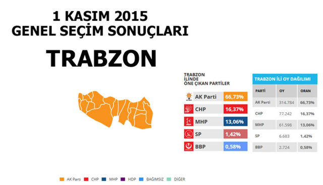 Hangi şehir hangi partiye oy verdi? - 225