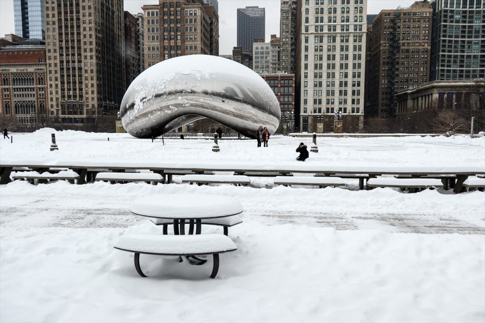 Chicago'yu kar fırtınası vurdu - 16