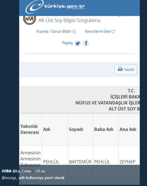 e-Devlet'in soyağacı sorgulamasında rastlanan değişik isimler - 5