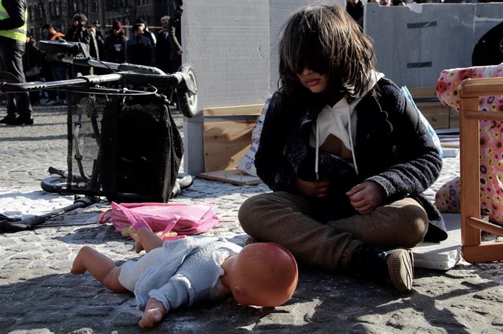 Amsterdam'da 'Doğu Guta'da bombaları durdur' gösterisi - 8