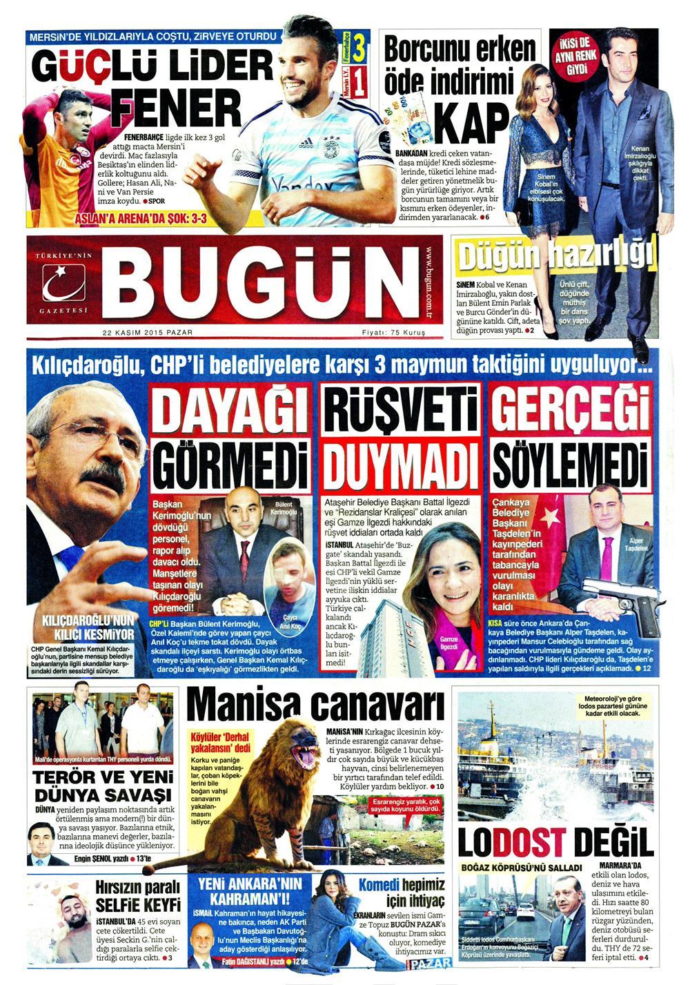 22 Kasım 2015 gazete manşetleri - 518