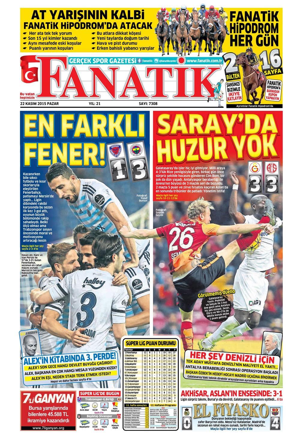 22 Kasım 2015 gazete manşetleri - 770