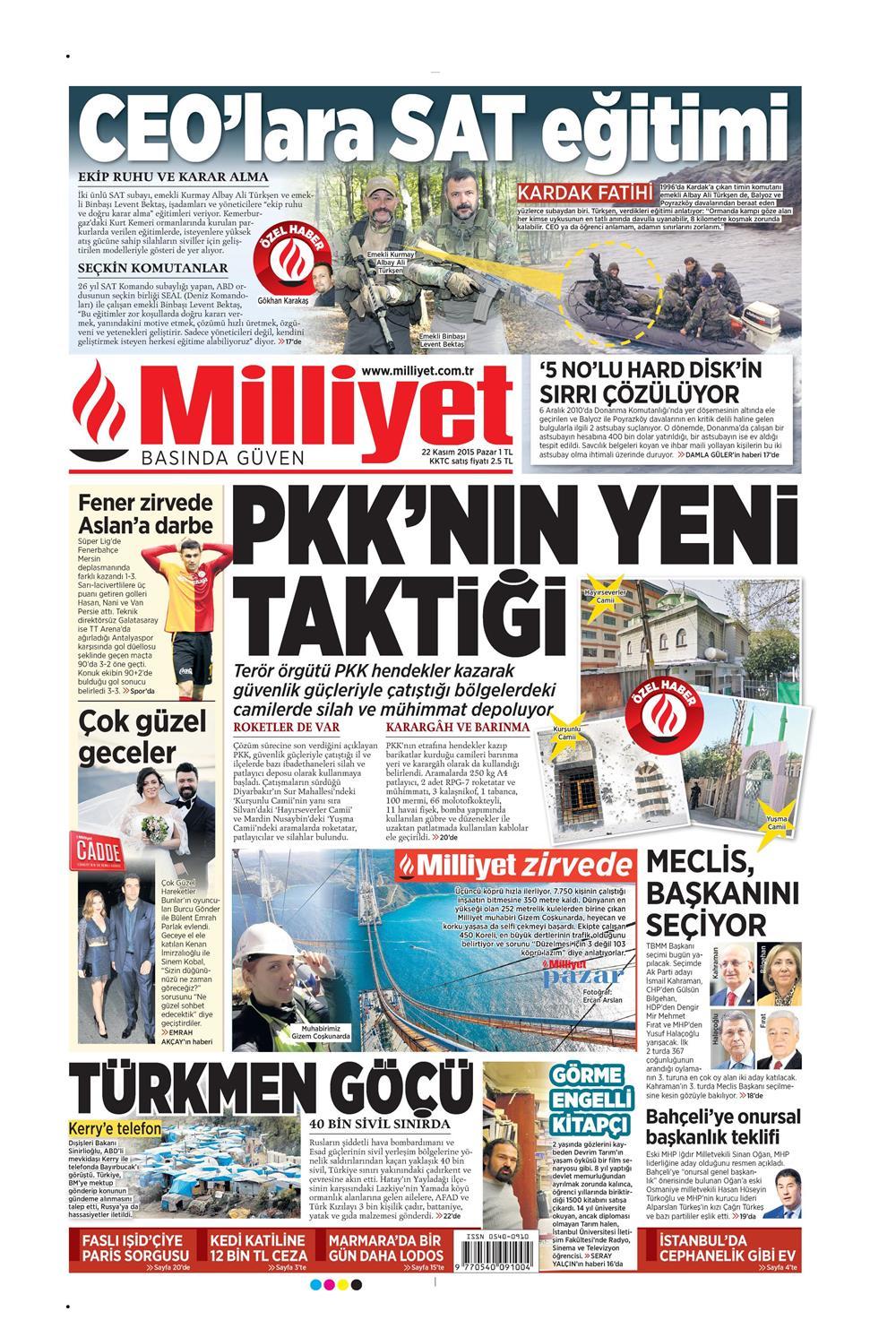 22 Kasım 2015 gazete manşetleri - 798