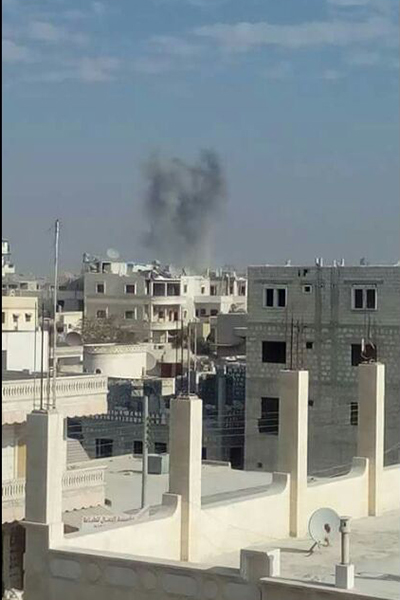 Ruslar Babul hava sınırına yakın Sarmada şehrini bombalıyor işte o görüntüler - 1