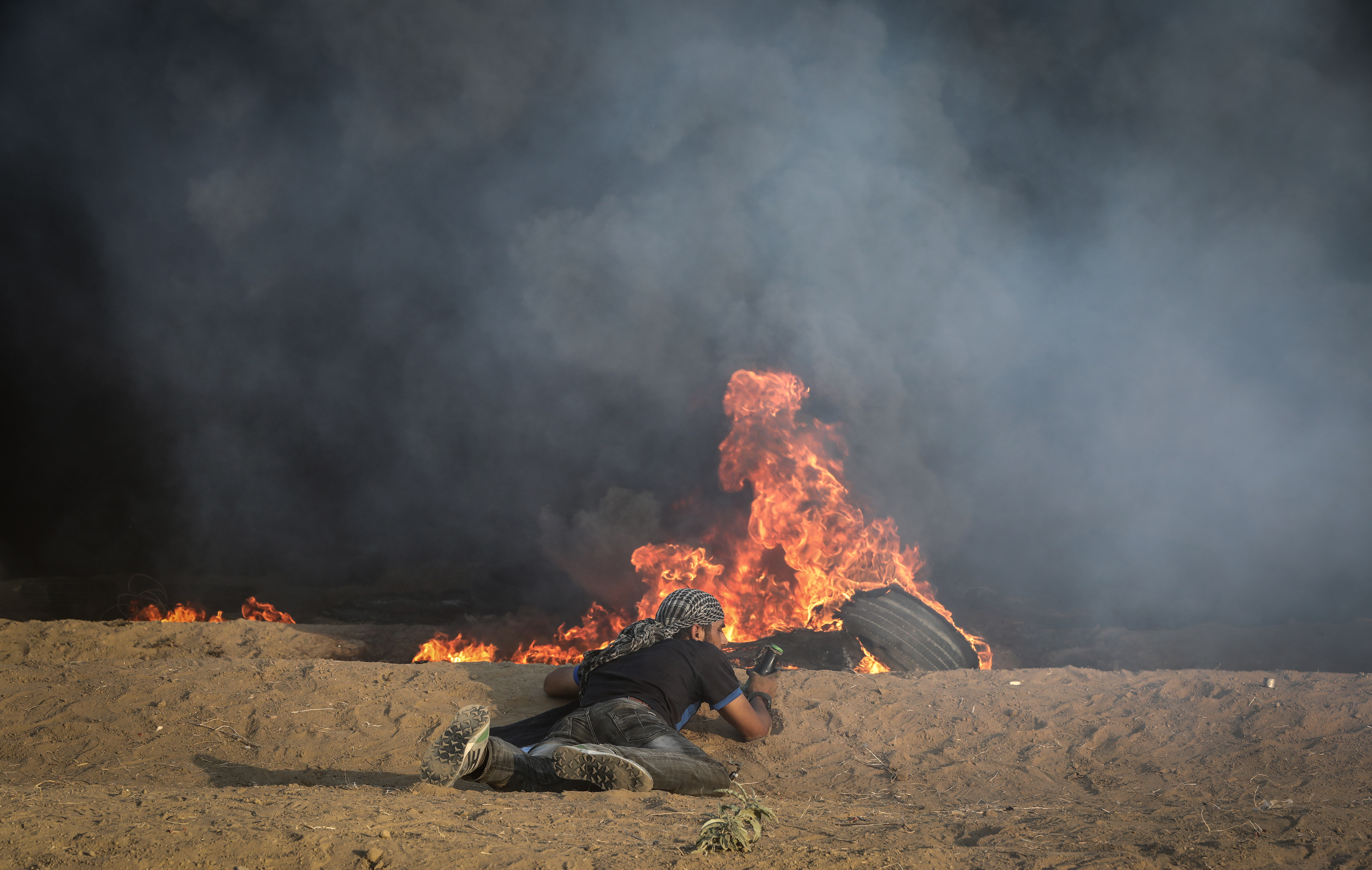 Filistin'deki 'Büyük Dönüş Yürüyüşü'nden direnişin fotoğrafları - 13