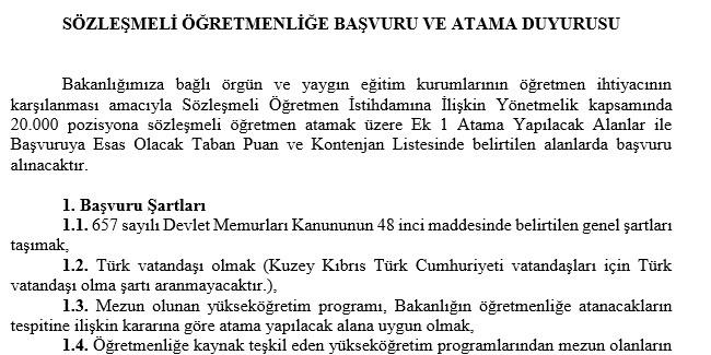 Sözleşmeli öğretmen atama ön başvuruları başladı - 6