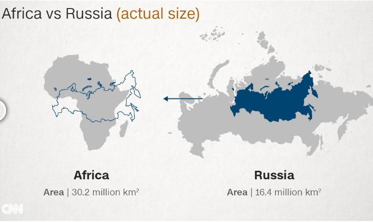 Harita'da neden Rusya Afrika'dan büyük görünüyor - 10