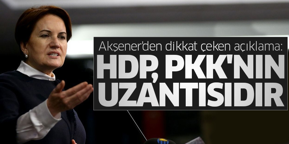 Akşener'den dikkat çeken açıklama: HDP, PKK'nın uzantısıdır