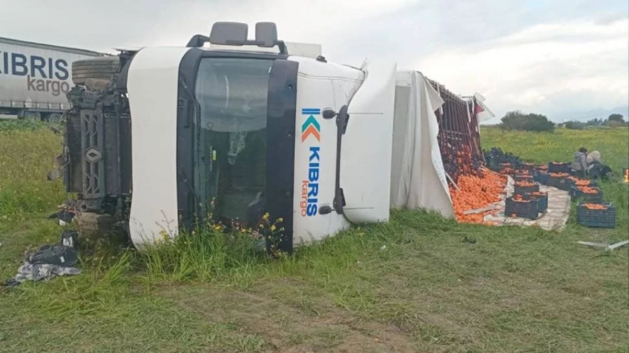 Lefkoşa-Gazimağusa yolunda korkutan kaza!