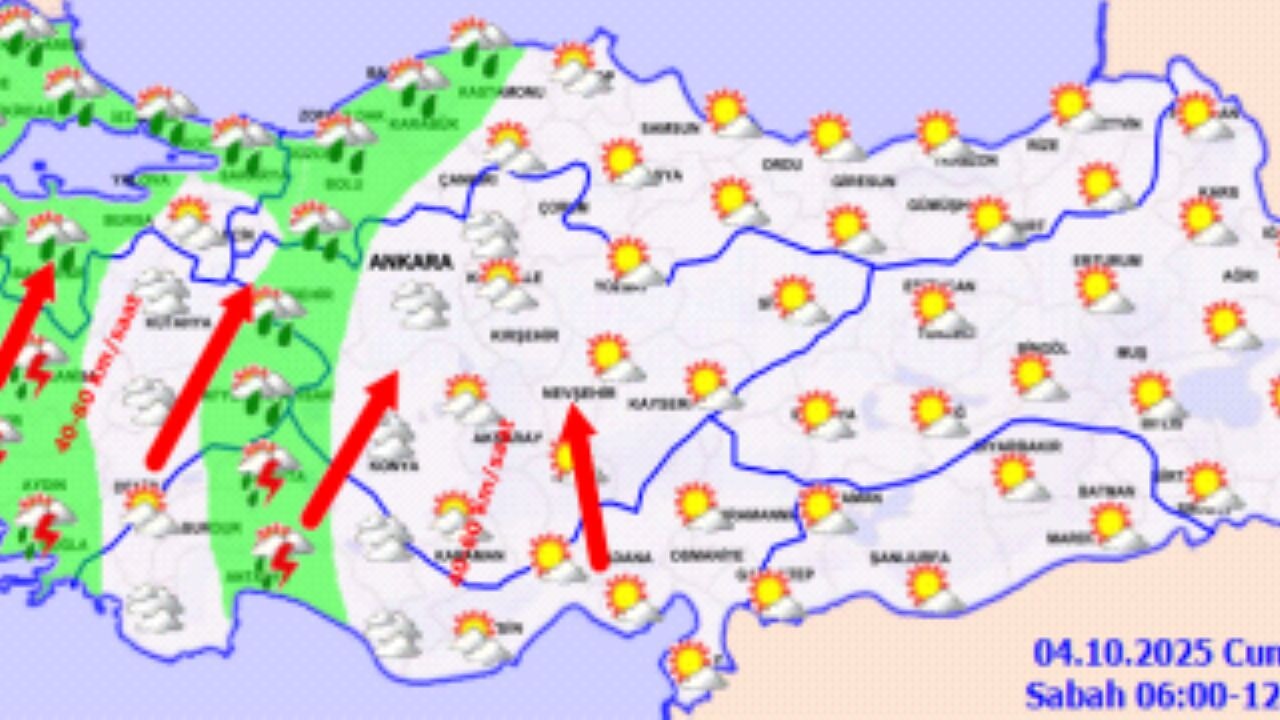 Meteoroloji uyardı: Kuvvetli rüzgâr ve sağanak geliyor